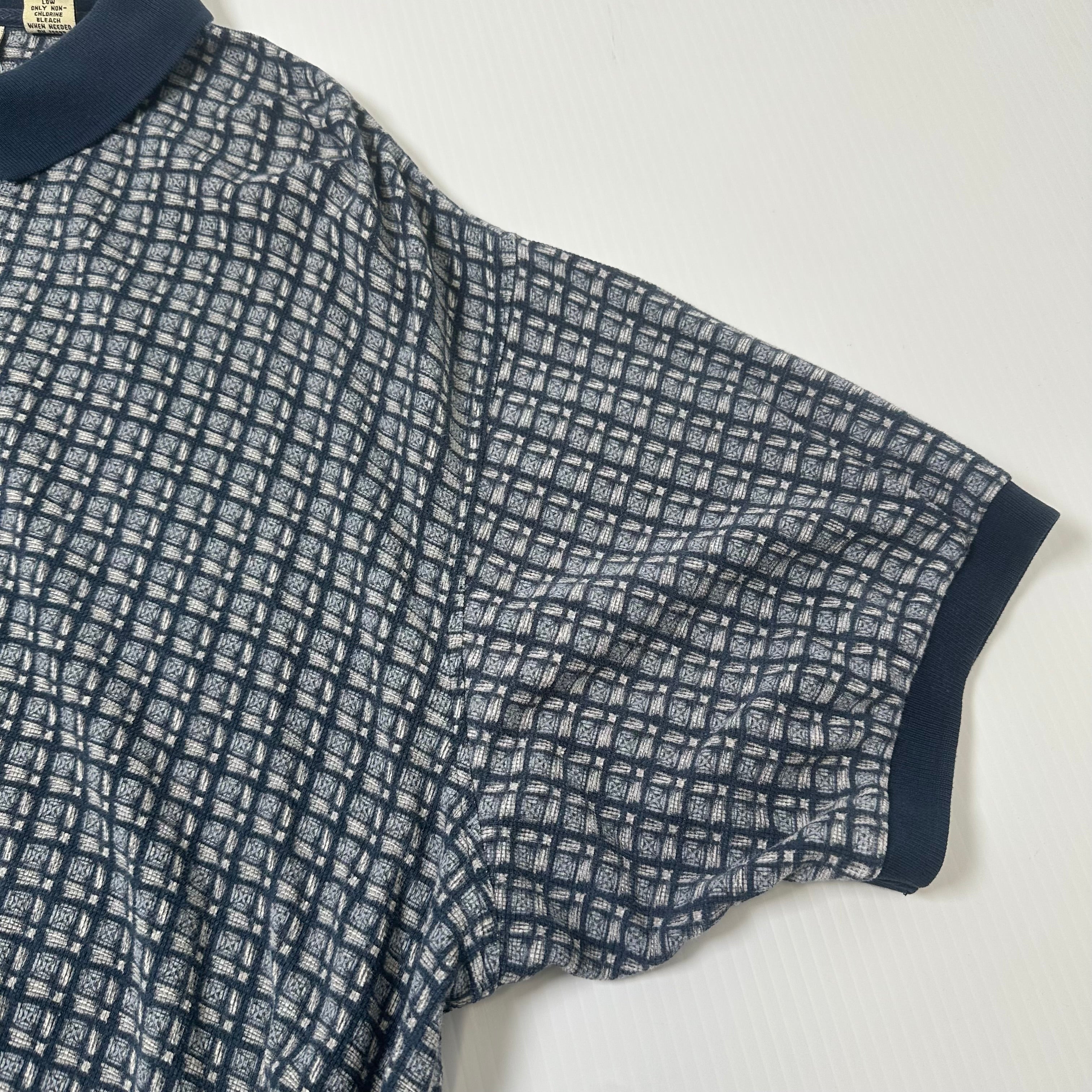 Vintage Fieldmaster Plaid Pattern Polo Shirt XL