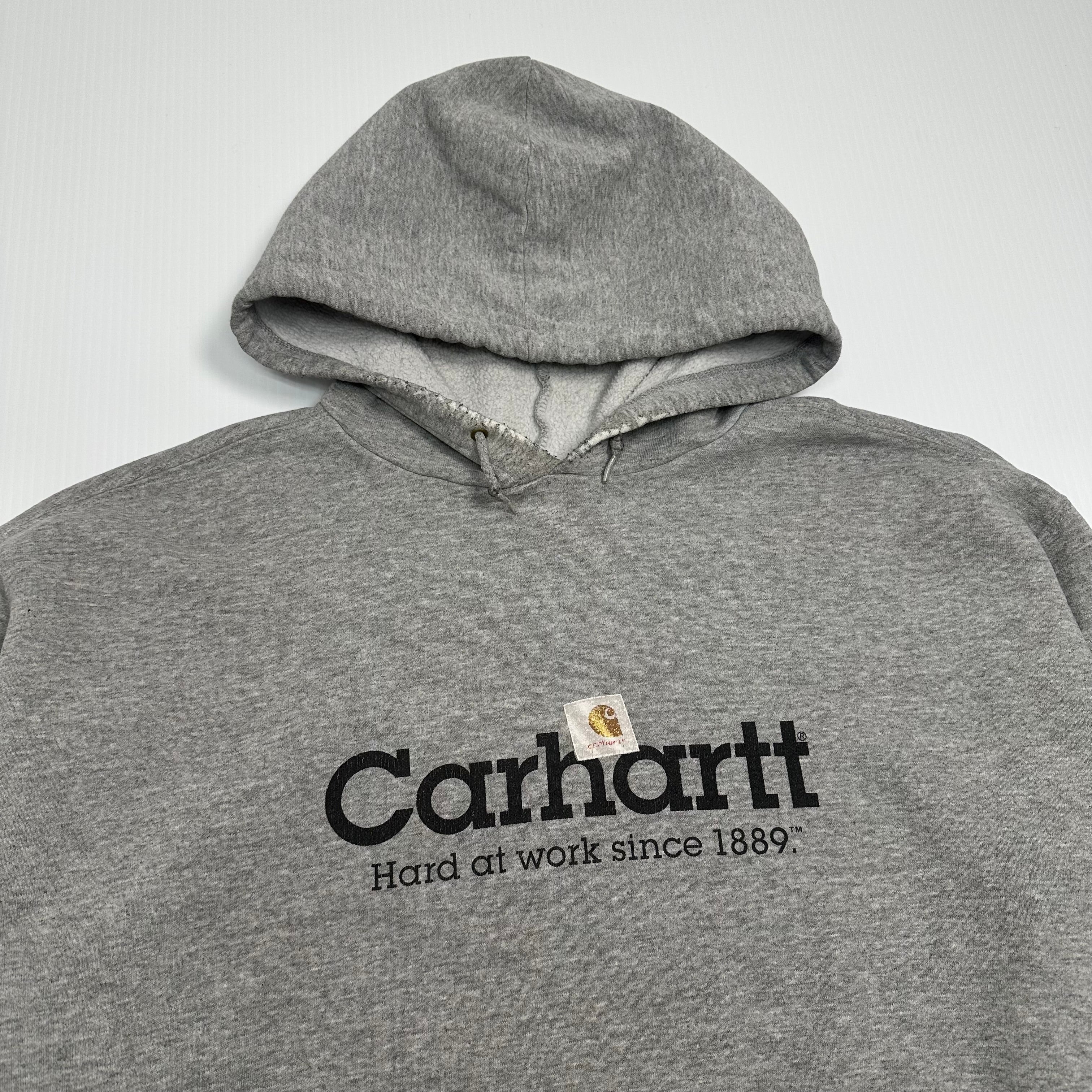 Vintage Carhartt Spellout Logo Hoodie XL