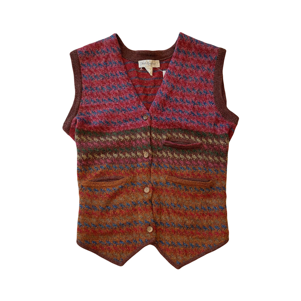 Vintage Holt Renfrew Patterned Sweater Vest S