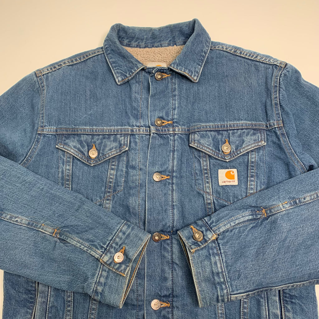Carhartt Denim Sherpa Lined Trucker Jacket M
