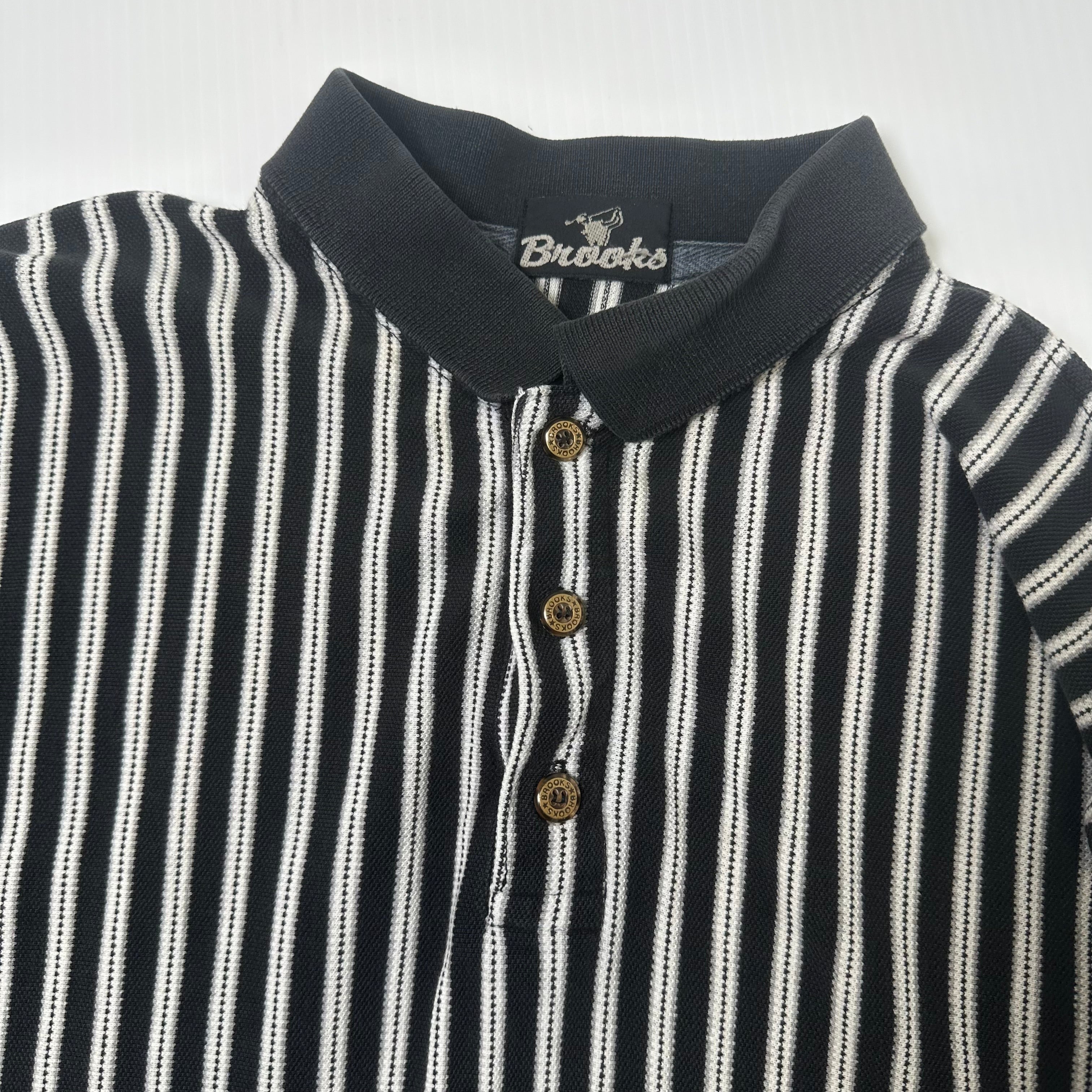 Vintage Brooks Striped Golf Polo Shirt L