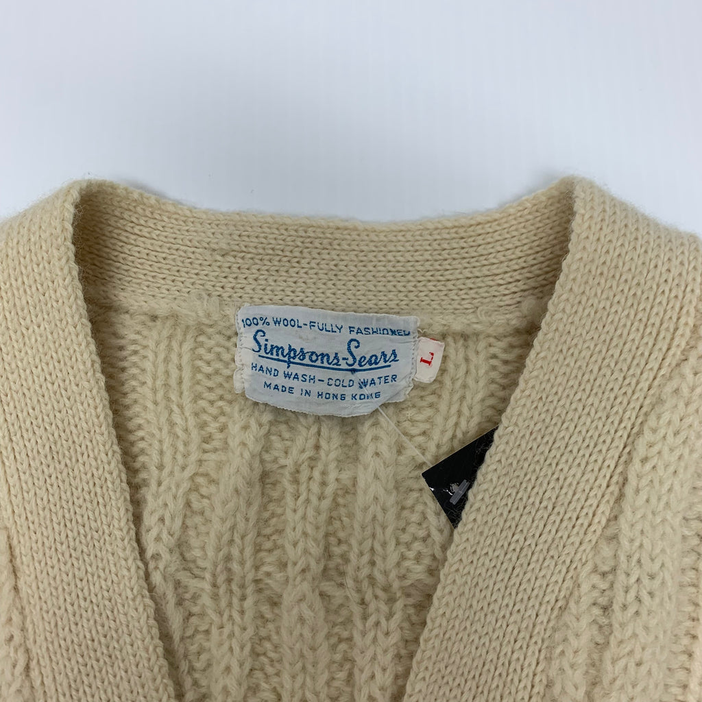Vintage Cable Knit Cardigan L