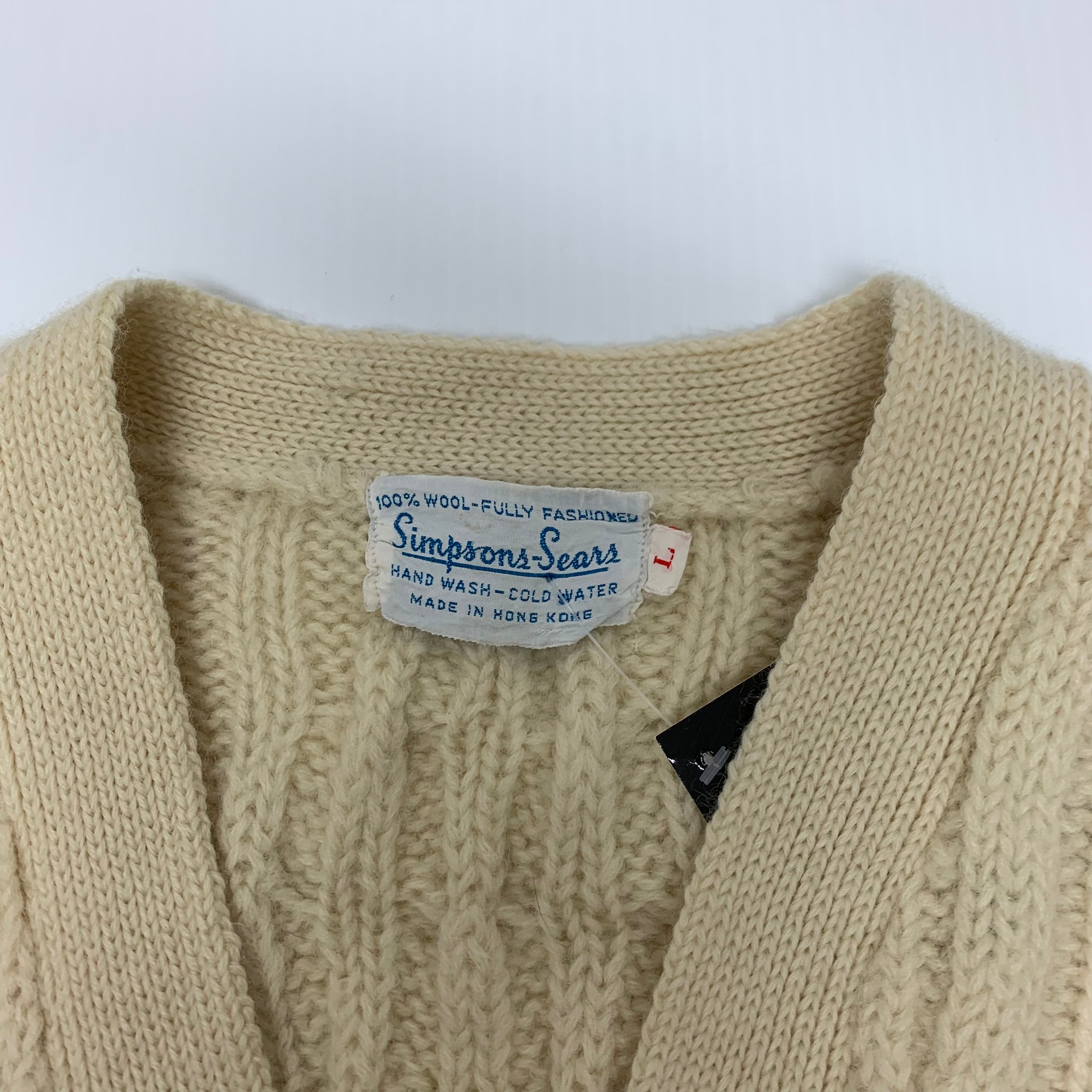 Vintage Cable Knit Cardigan L