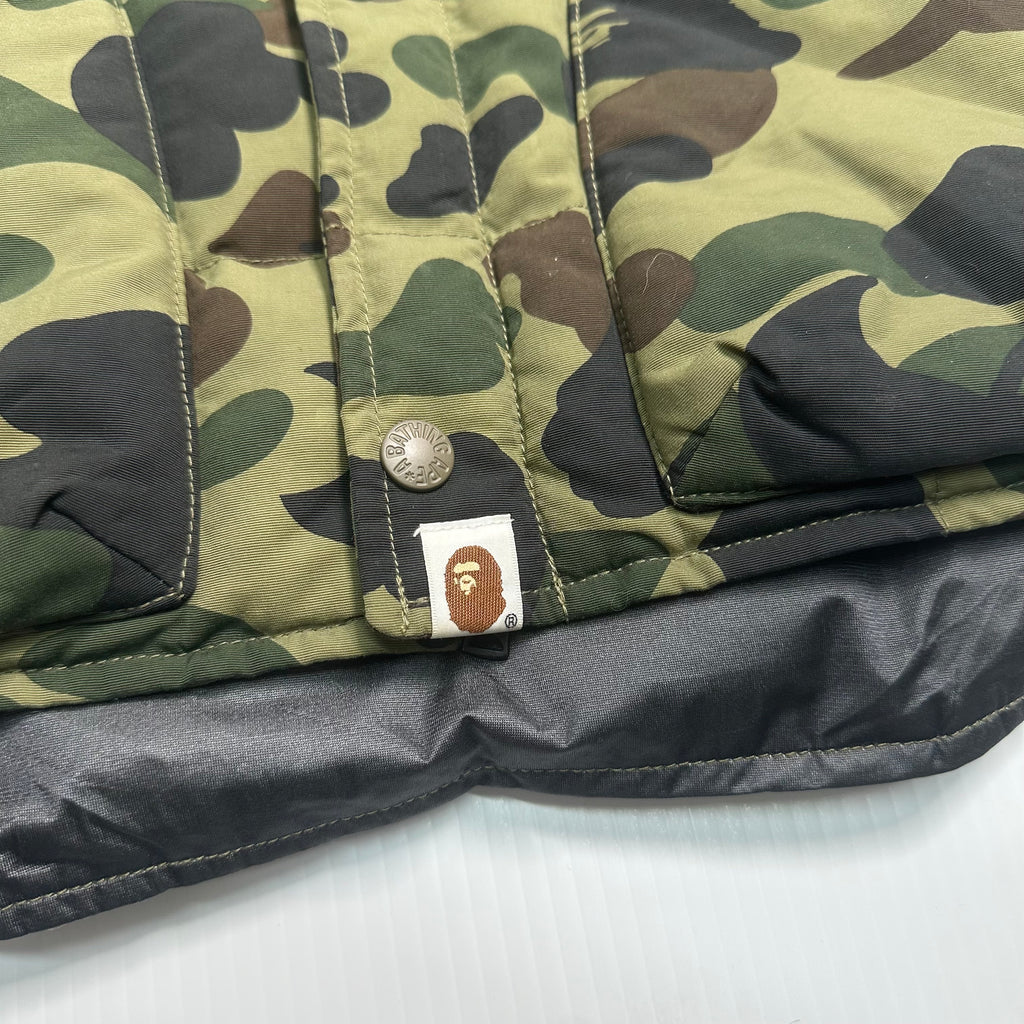 A Bathing Ape Camo Puffer Vest L