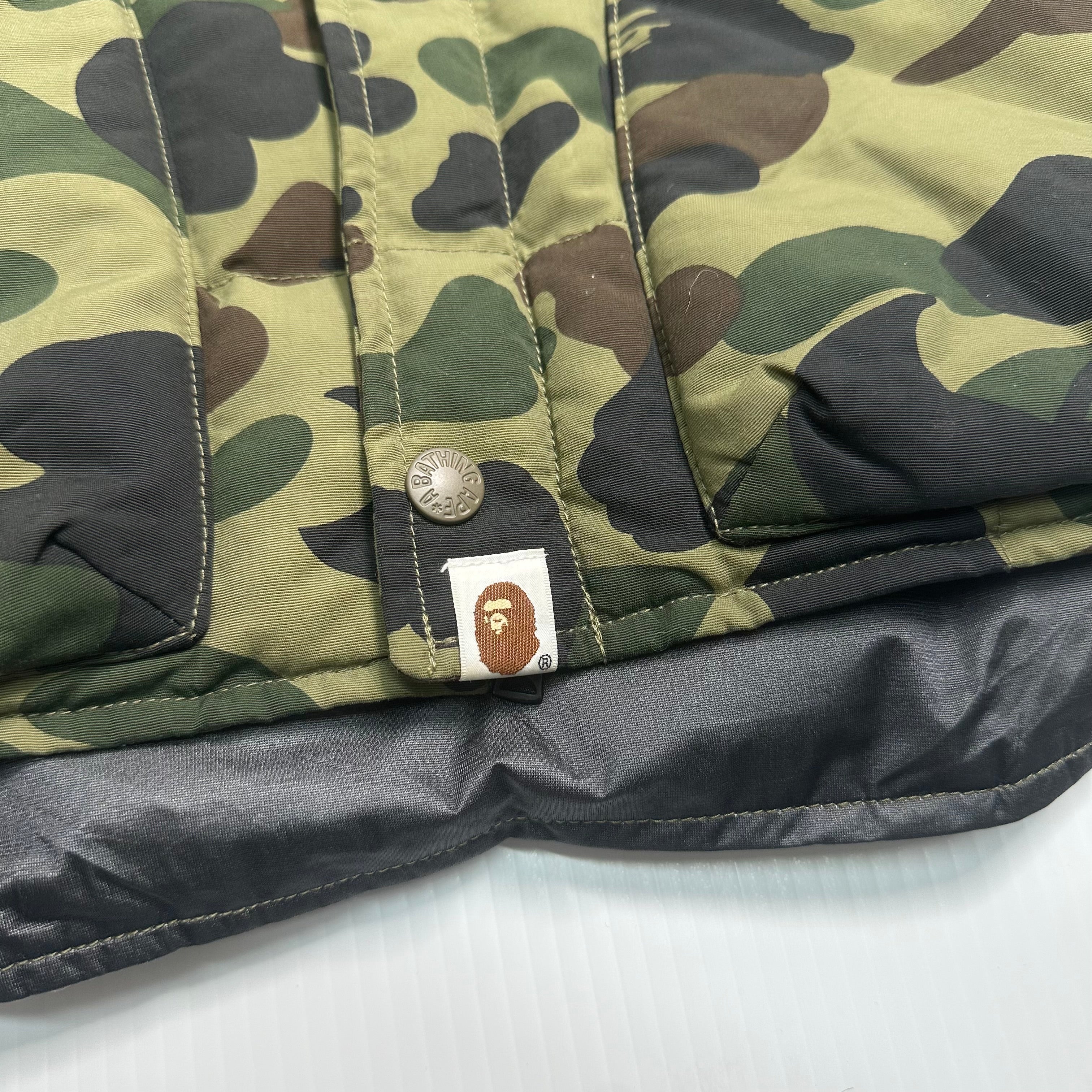 A Bathing Ape Camo Puffer Vest L