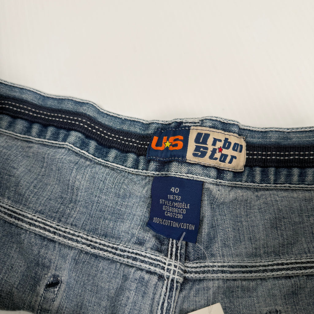 Y2K Urban Star Baggy Denim Shorts 40