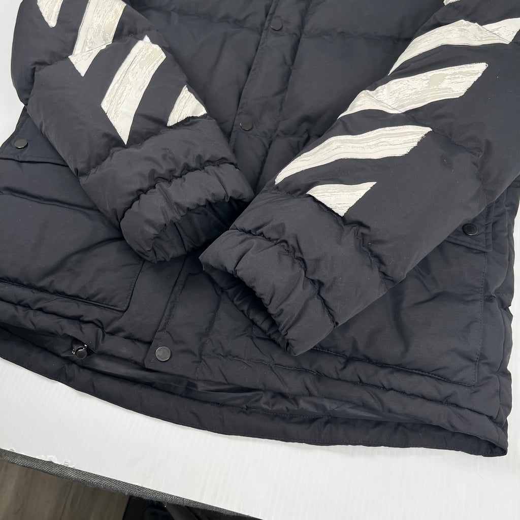Off-White Brushed Diagonal Quilted Down Jacket M