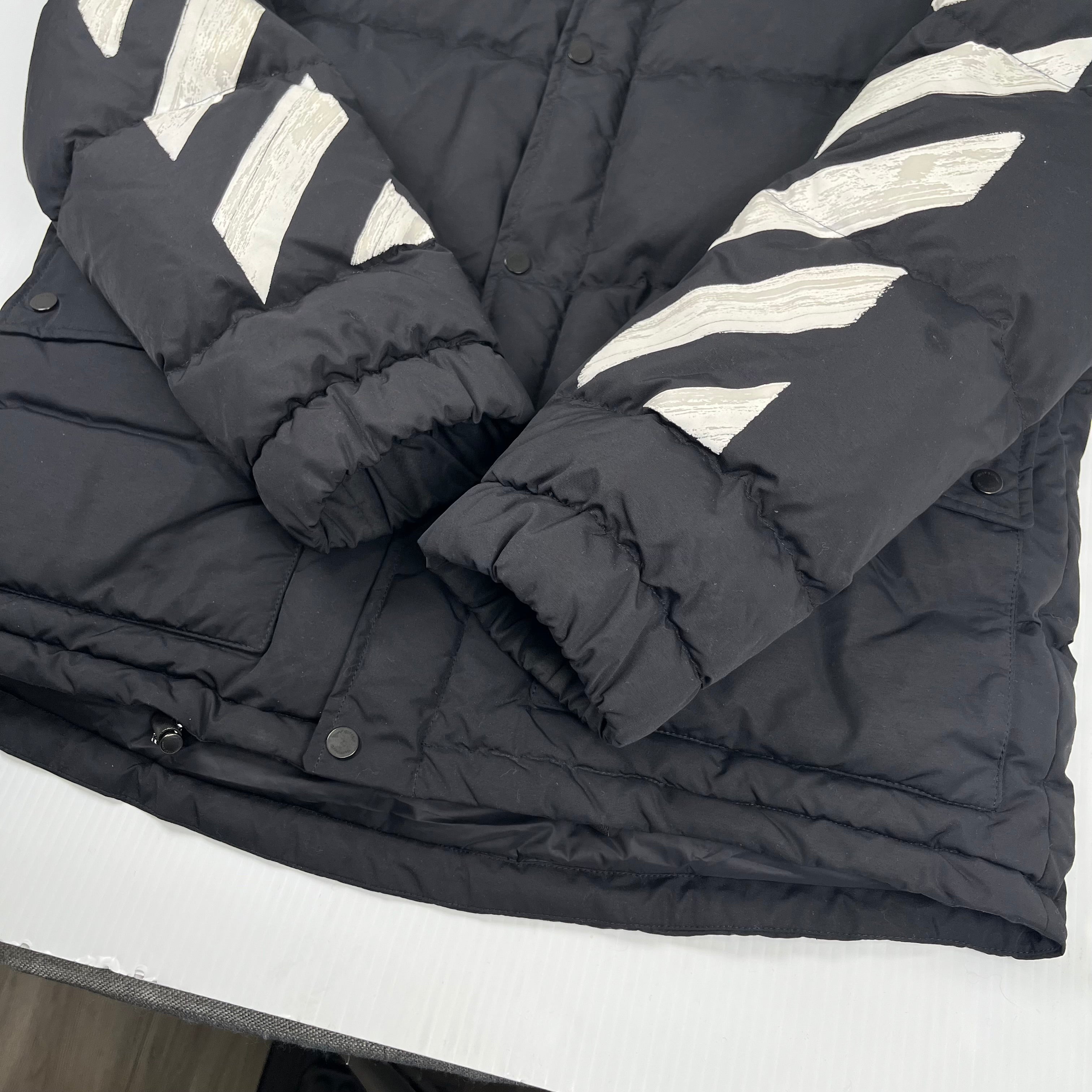 Off-White Brushed Diagonal Quilted Down Jacket M