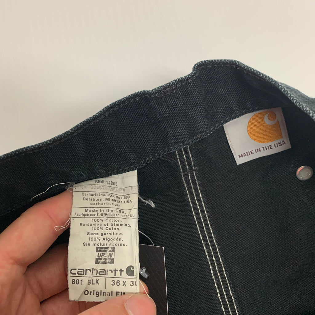 Carhartt Black Double Knee Denim 36x30 1114