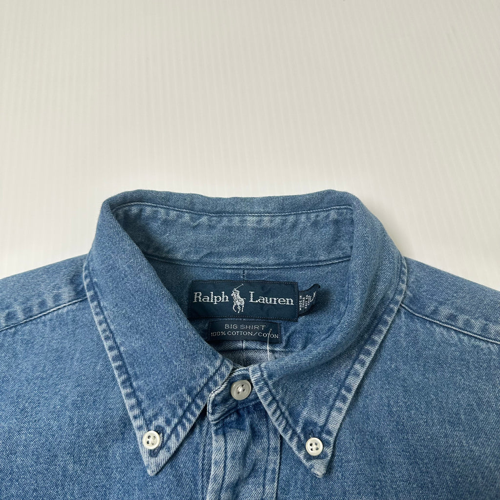 Vintage Polo Ralph Lauren Denim Button Up Shirt L