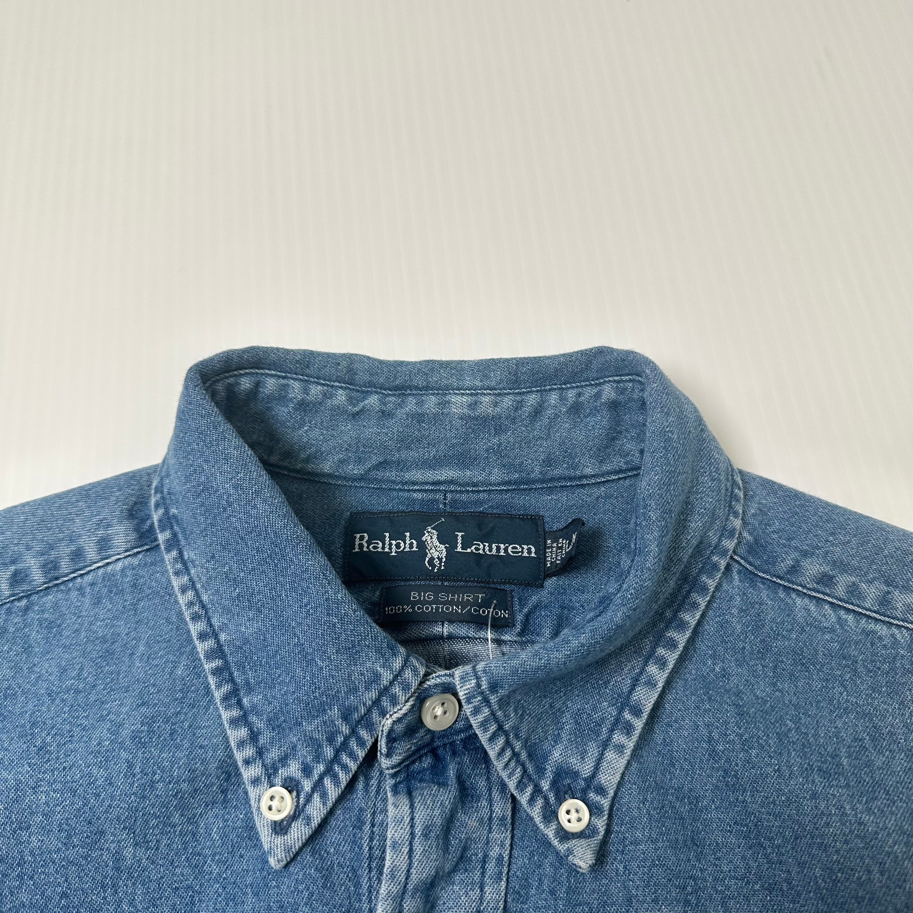 Vintage Polo Ralph Lauren Denim Button Up Shirt L