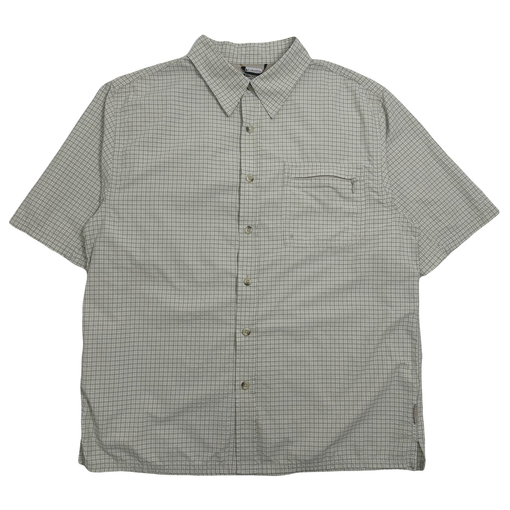 Columbia Titanium Plaid Short Sleeve Button Up Shirt M