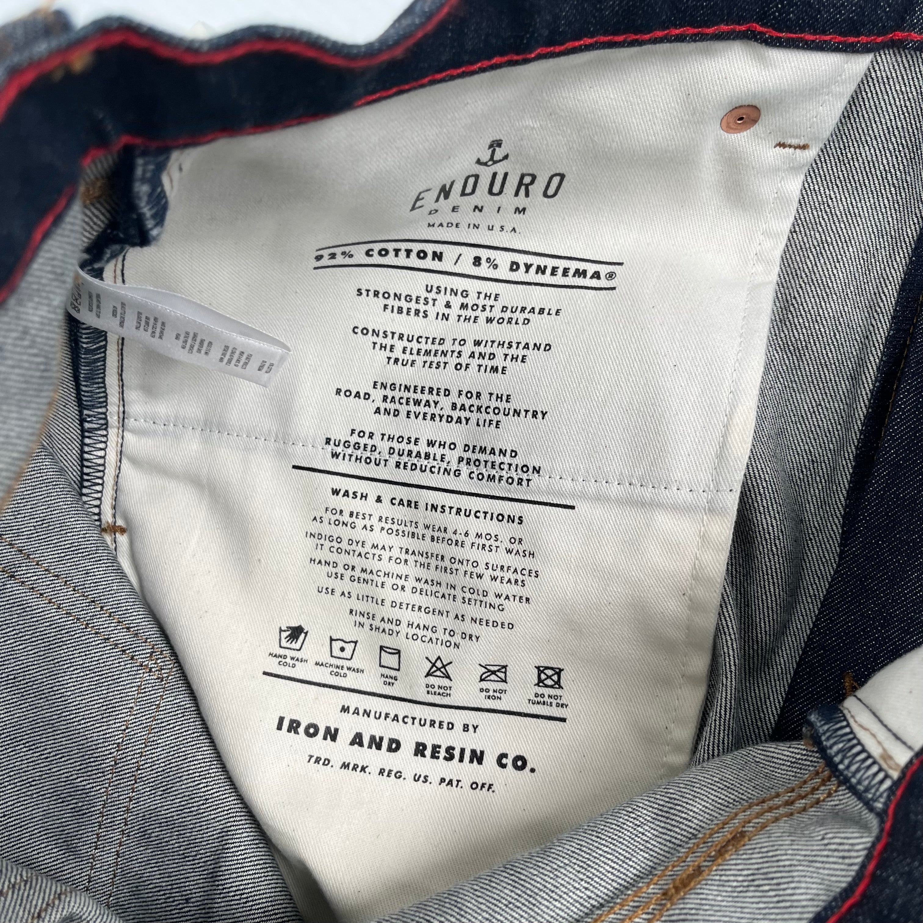 Iron And Resin Enduro Dark Wash Denim 36