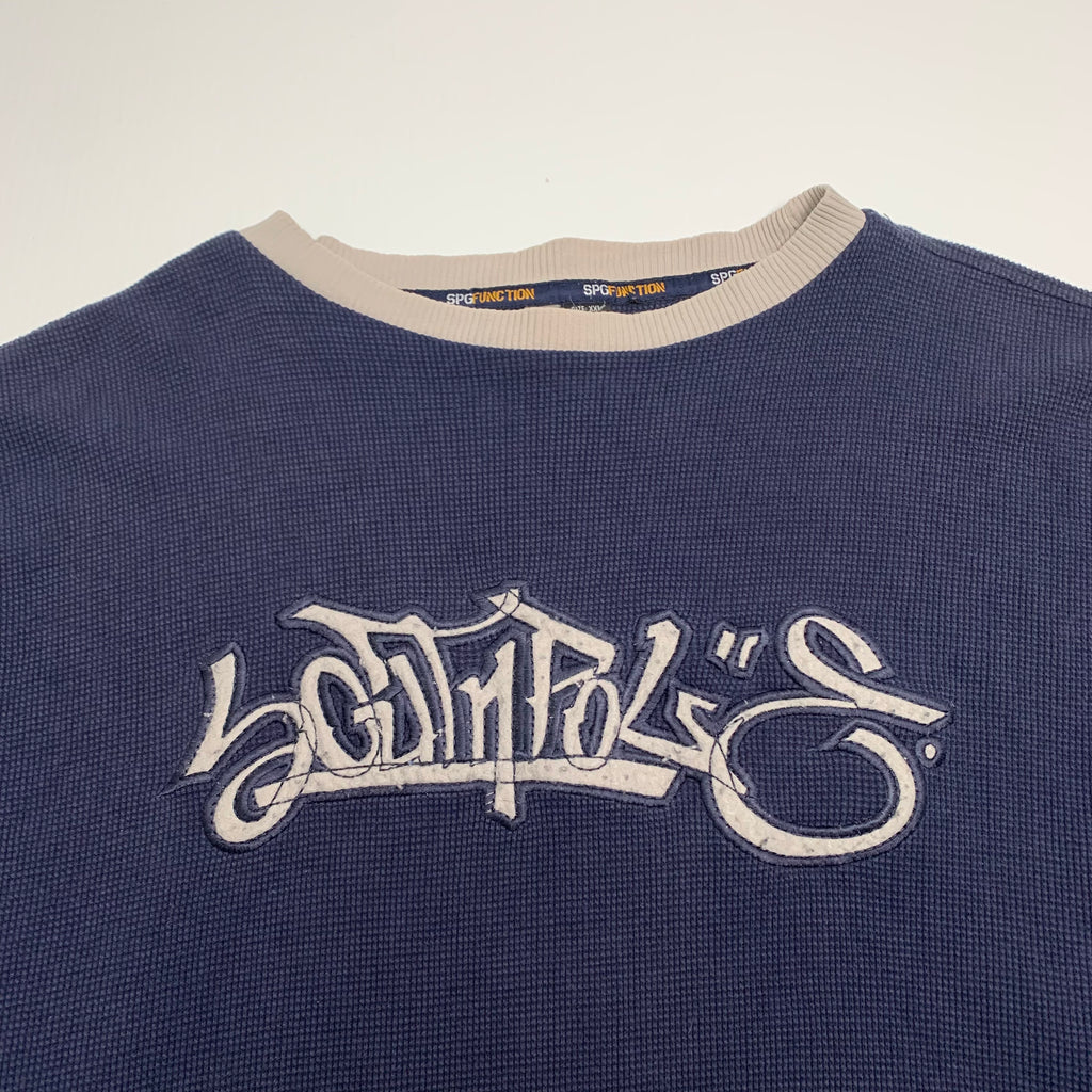 Y2K Southpole Navy Thermal Crewneck XXL