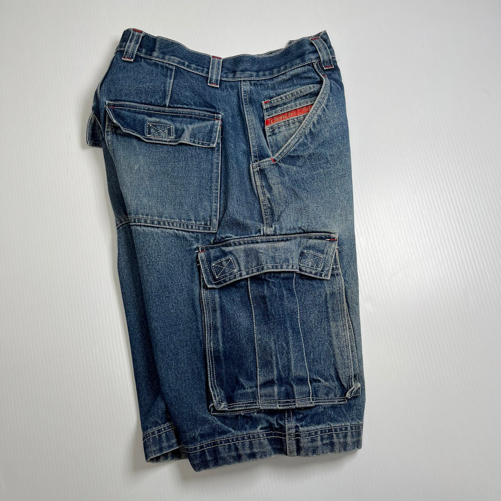 Clench Jeans Baggy Cargo Denim Shorts 32