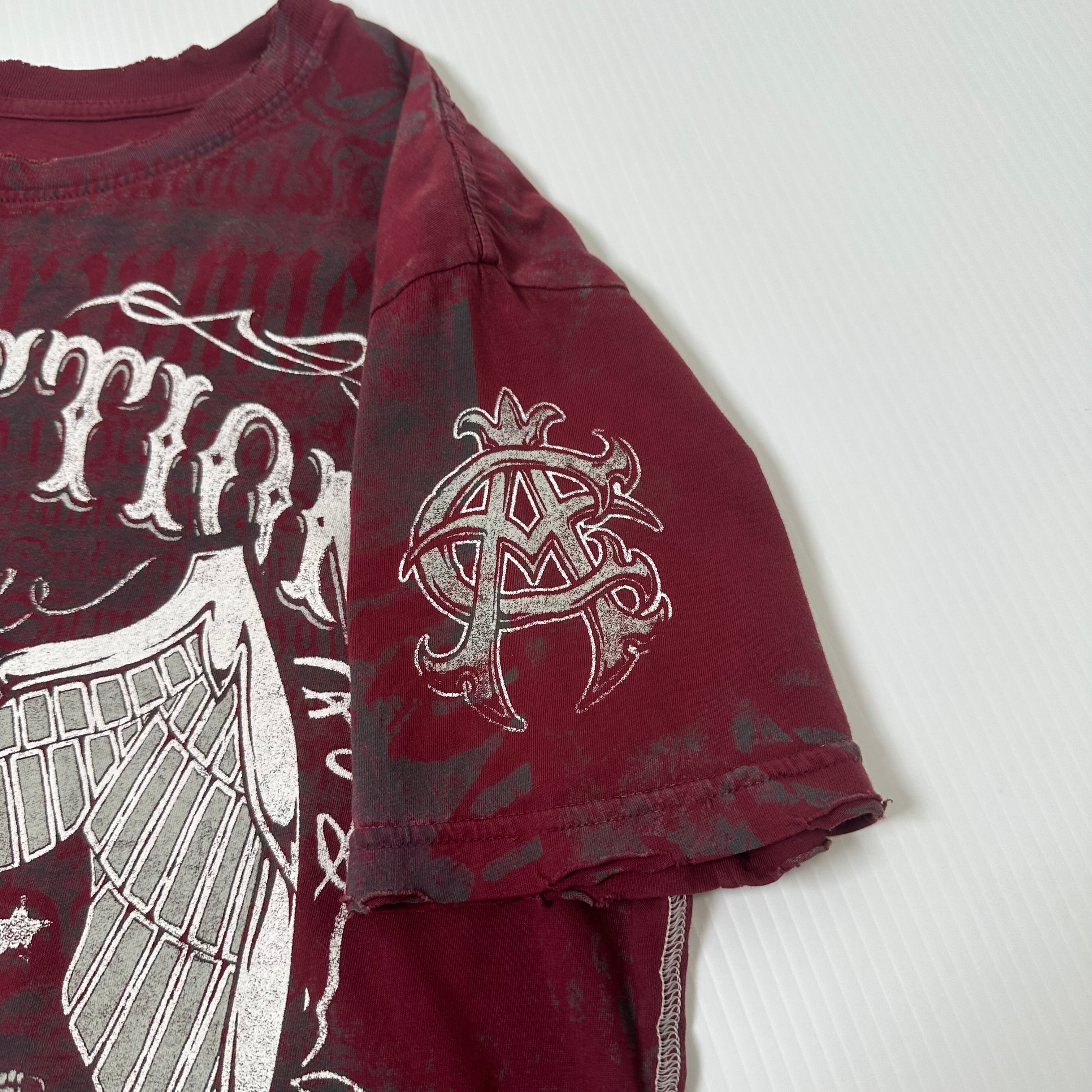 Y2K Affliction Live Fast Eagle Graphic Tee L
