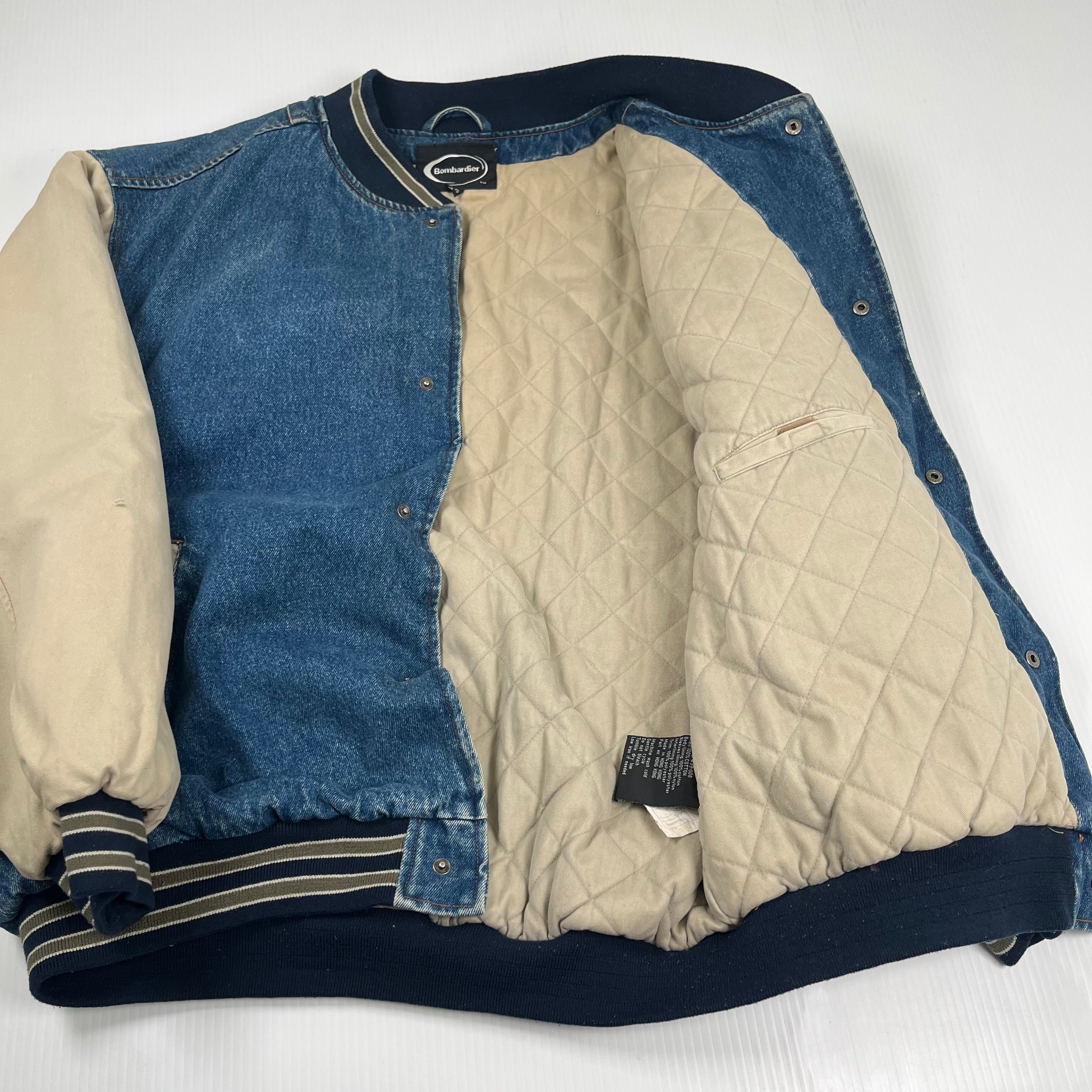 Vintage Denim Bomber Jacket XL