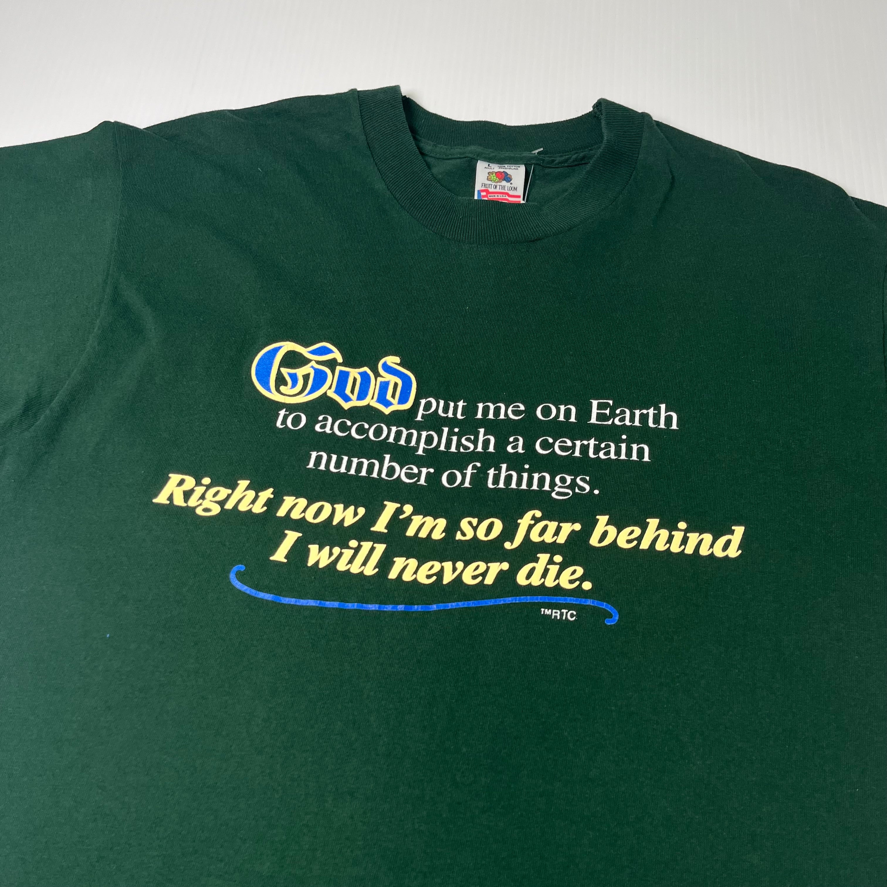Vintage God Put Me On Earth Graphic Tee L
