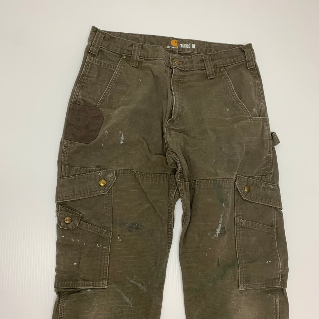Carhartt Brown Ripstop Denim 34x32 0819