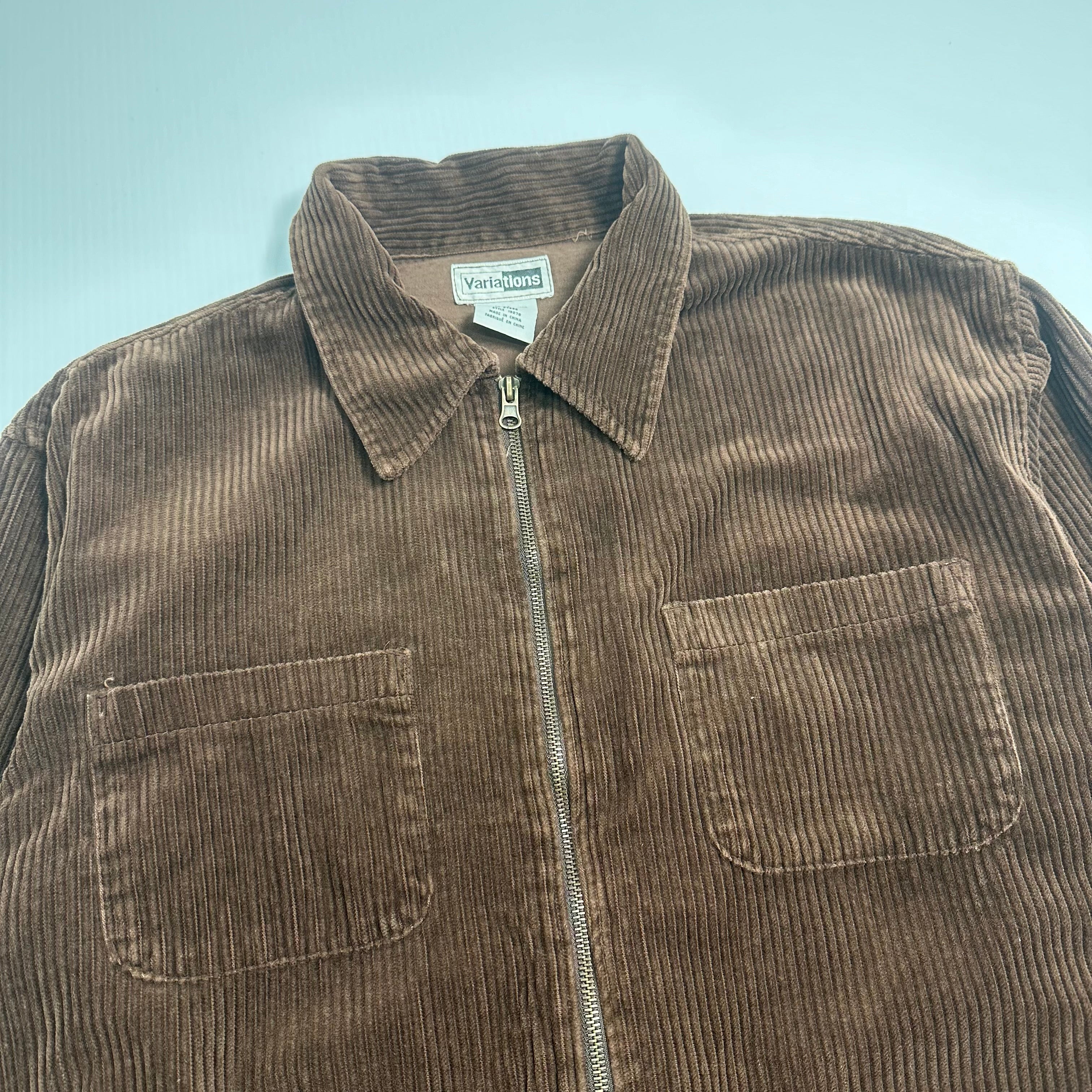 90s Variations Full Zip Corduroy Jacket L
