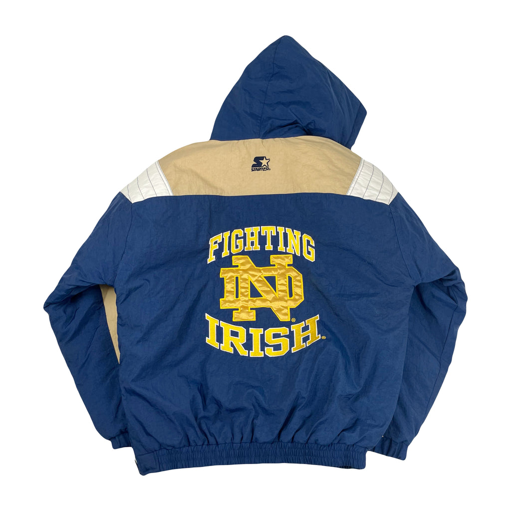 Starter Notre Dame 1/4 Zip Puffer Jacket S