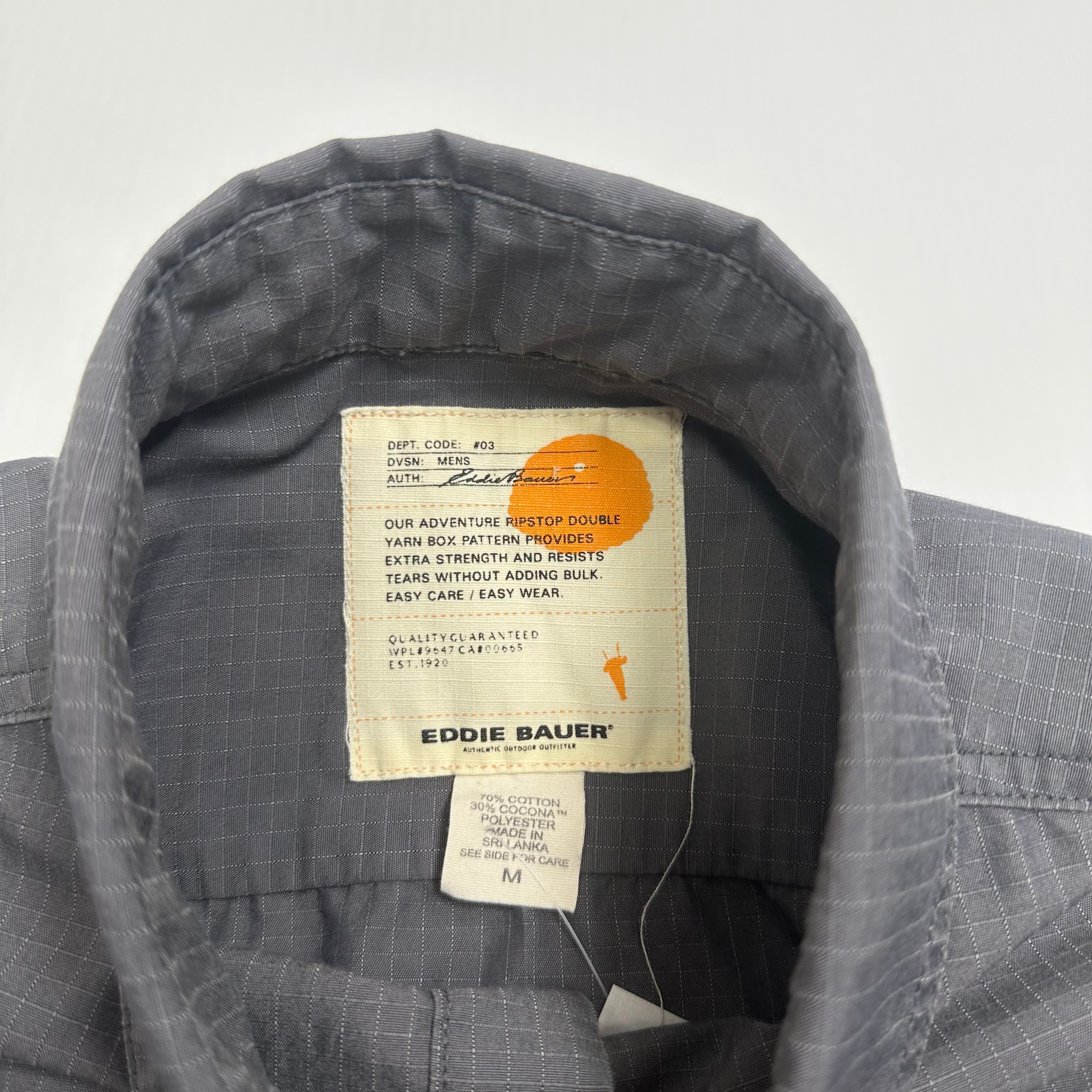 Eddie Bauer Ripstop Short Sleeve Button Up Shirt M