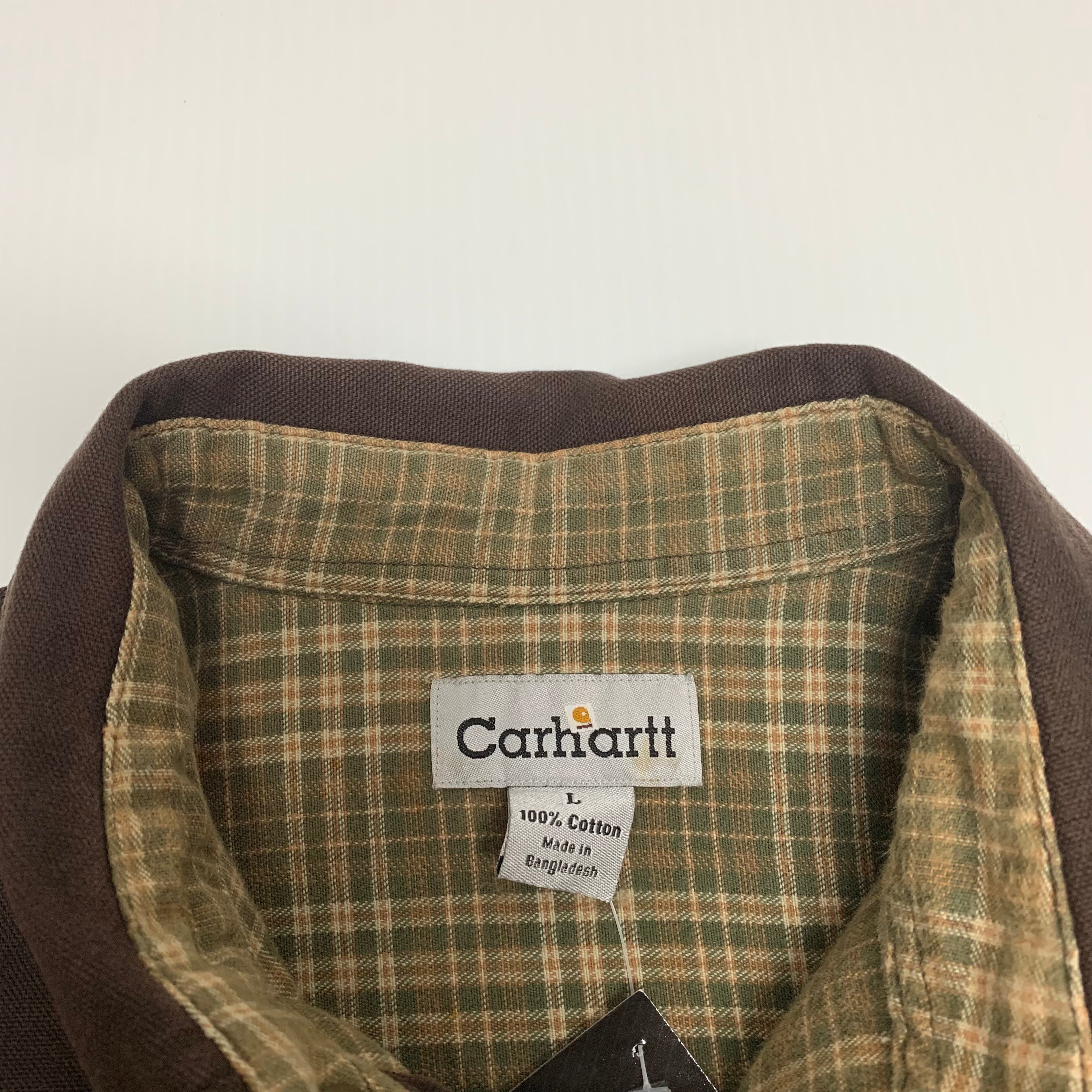 Brown Carhartt Plaid Lined Shacket L