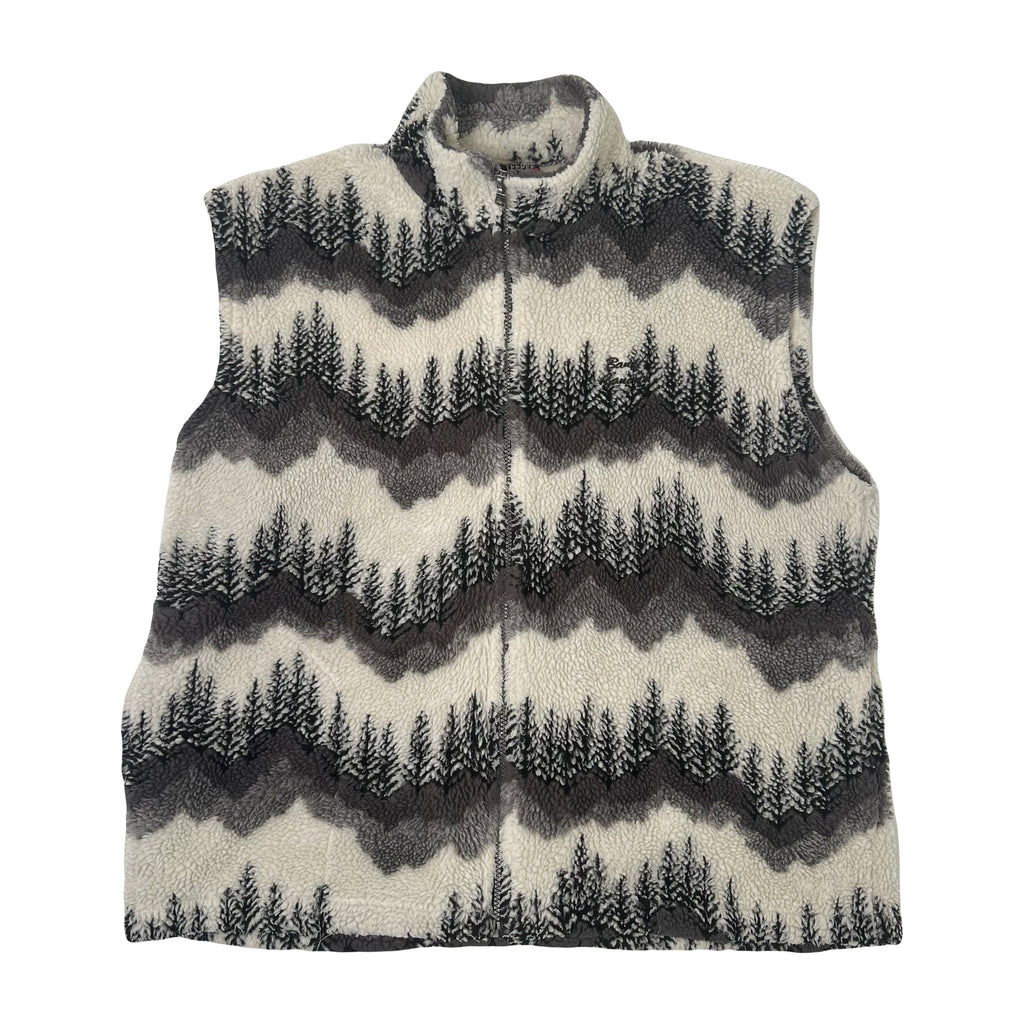 Vintage TeePee Banff Canada Winter Tree Fleece Vest XL