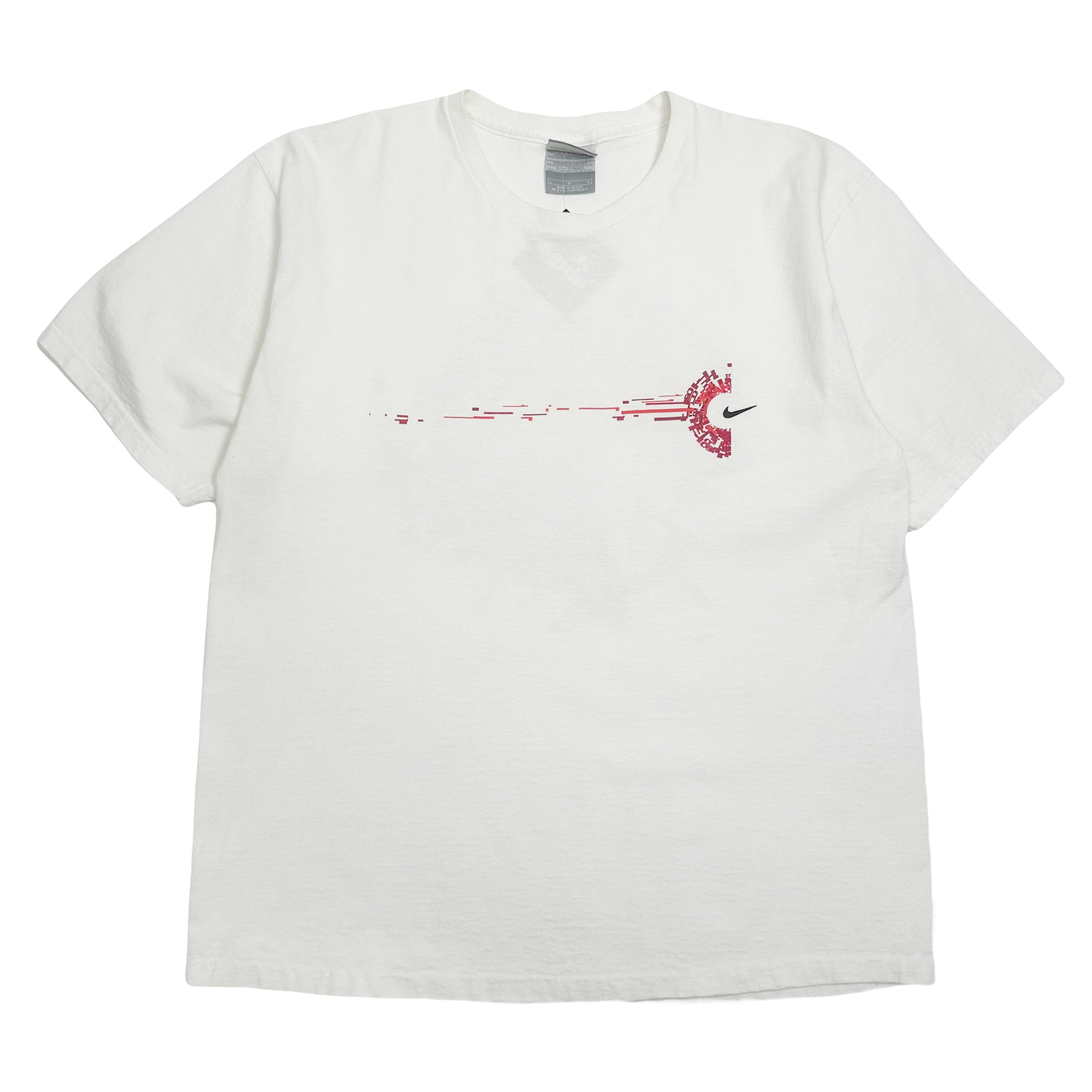Y2K Nike Swoosh Pixel Graphic Tee L