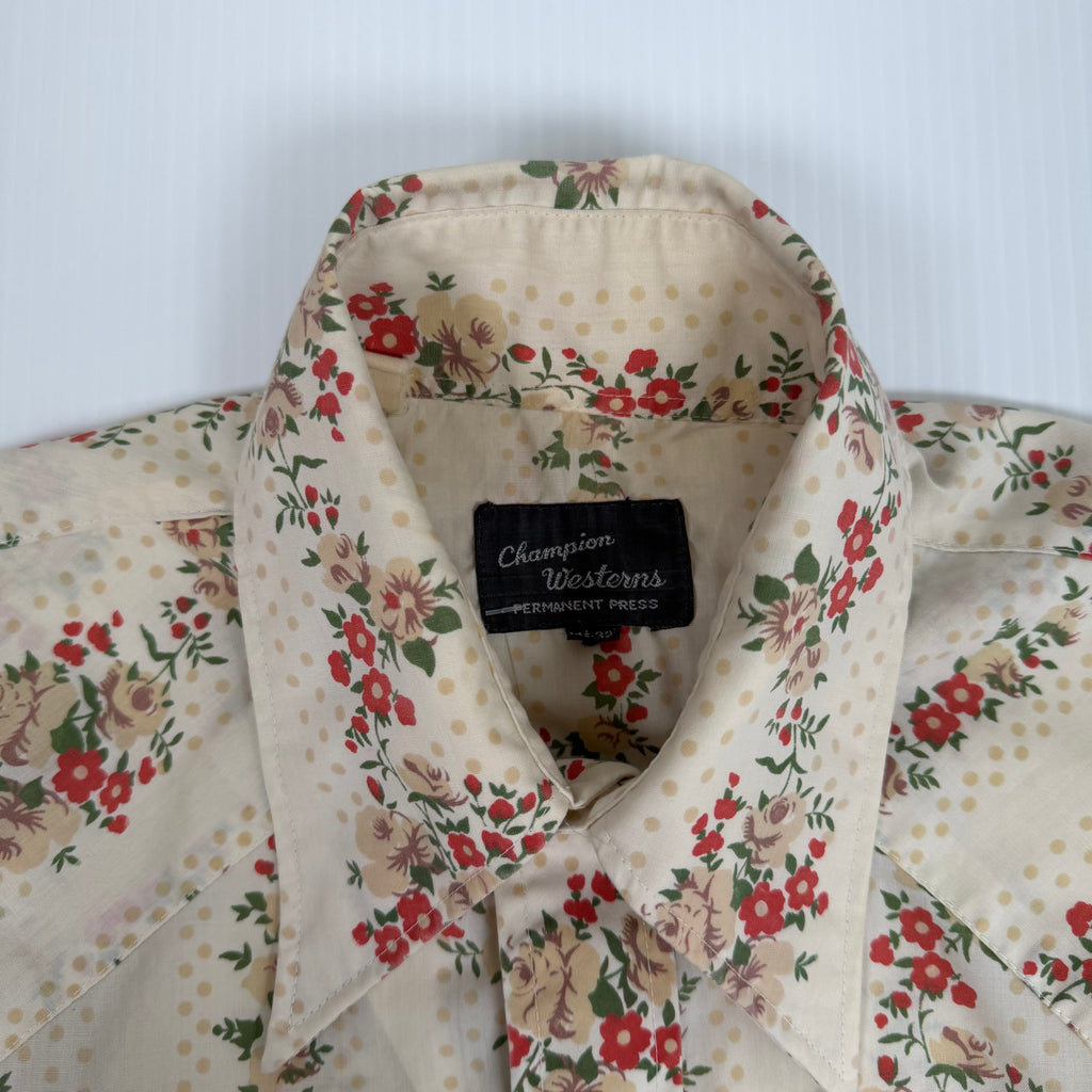 Vintage Champion Westerns Floral Button Up Shirt M