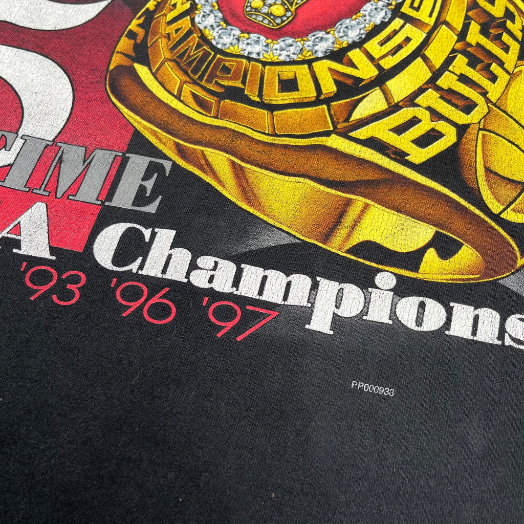 90s Chicago Bulls NBA Rings Graphic Tee XL
