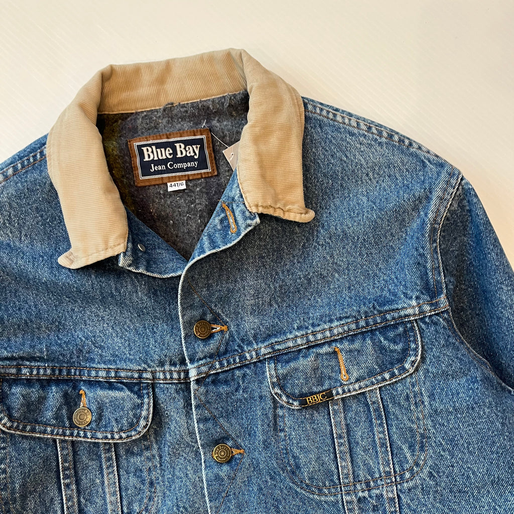 Vintage Blue Bay Blanket Lined Denim Jacket L