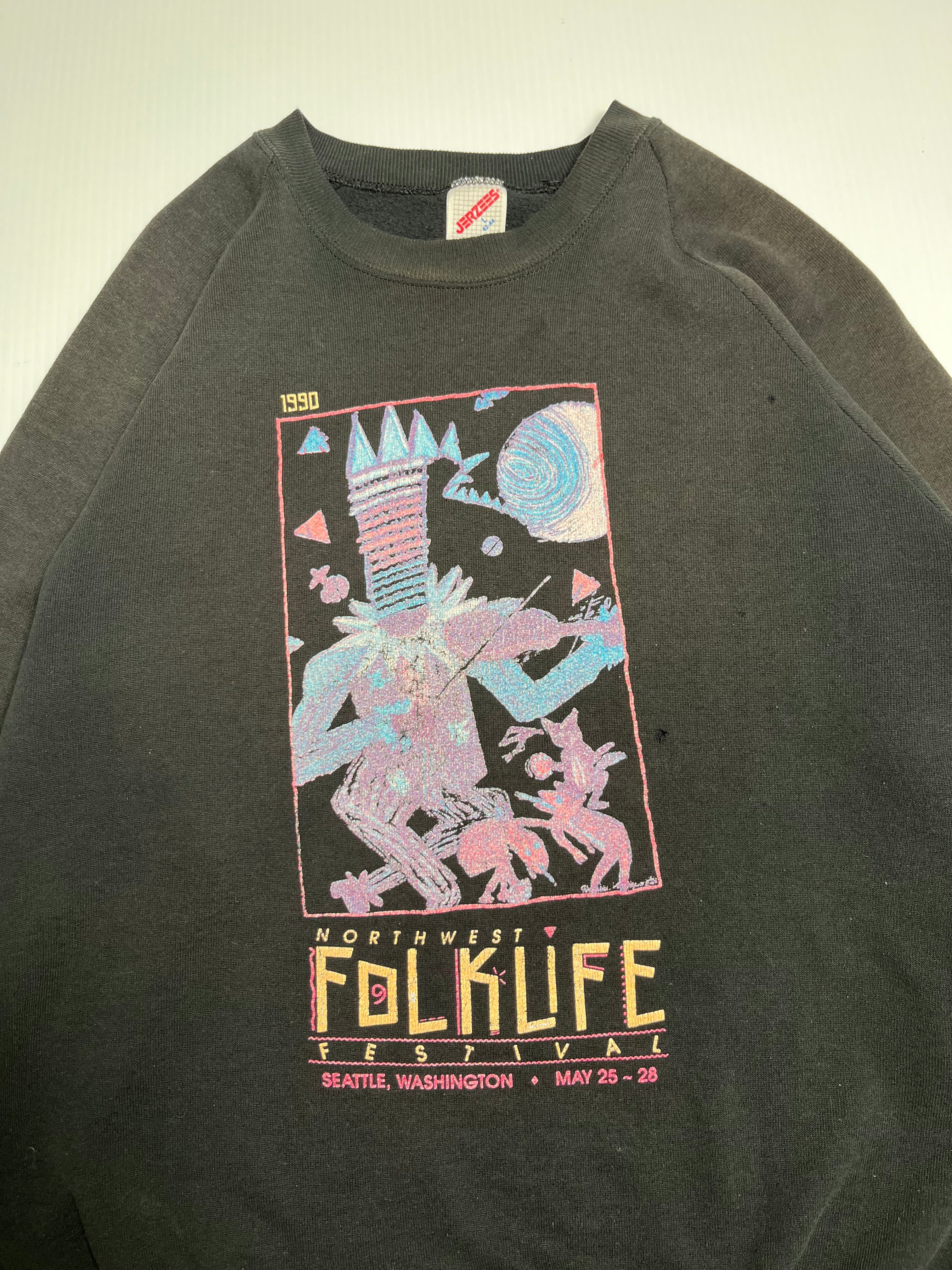 1990 Northwest Folklife Festival Crewneck L