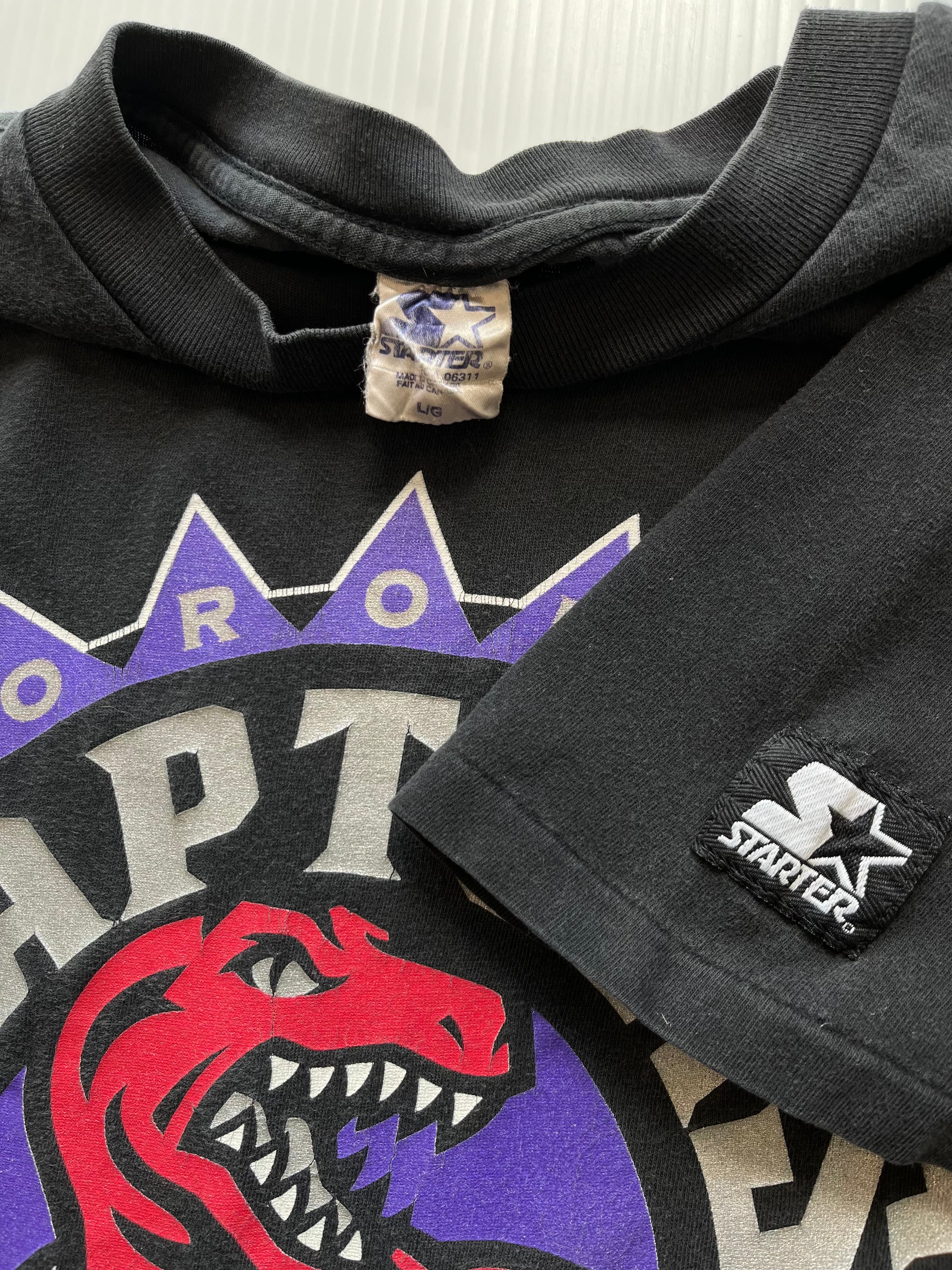 90s Starter Toronto Raptors Big Logo Tee L