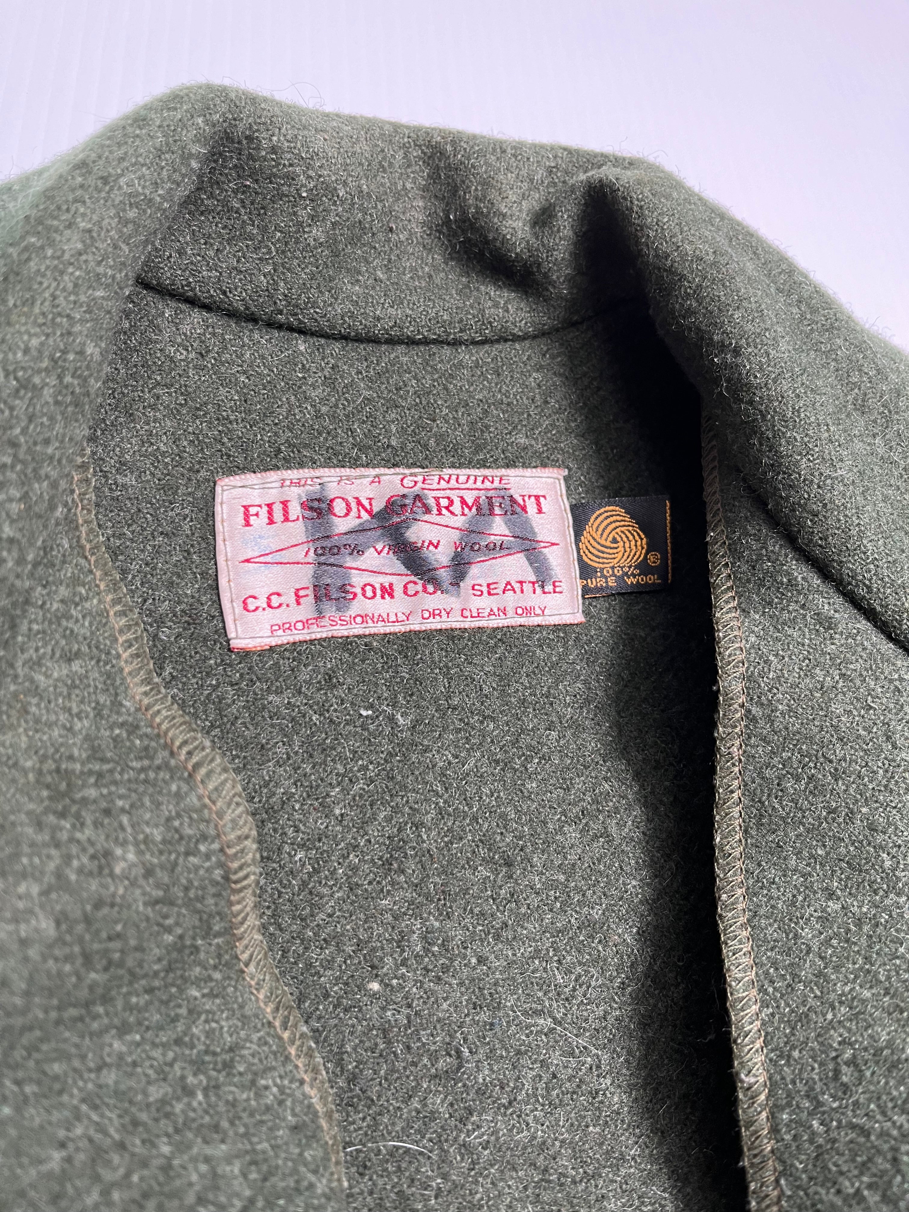 Vintage Filson Wool Double Mackinaw Cruiser Jacket L