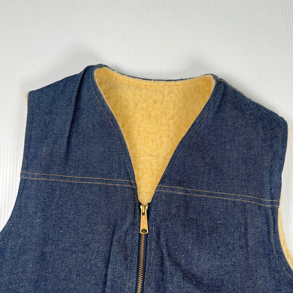 Vintage Carhartt Sherpa Lined Denim Vest L