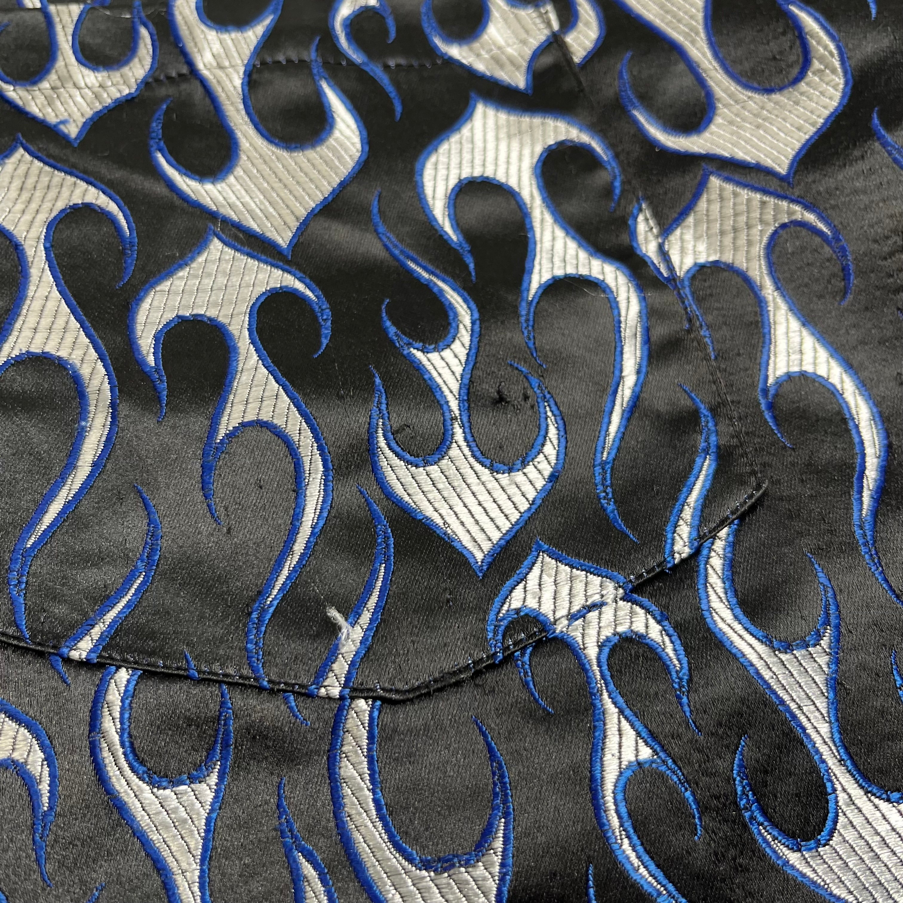 Vintage ODO Chrome Flames Short Sleeve Button Up M