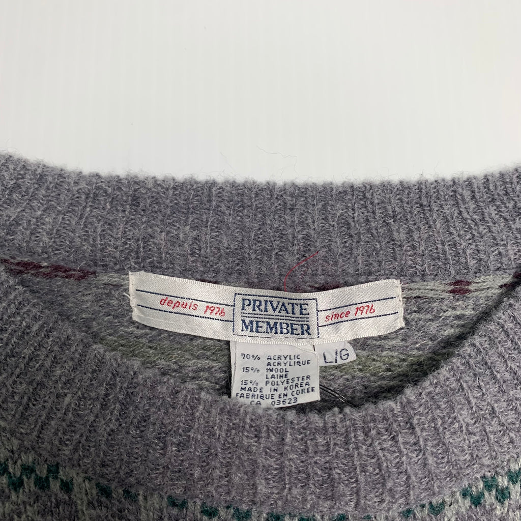 Private Member Grey Knit Sweater XL