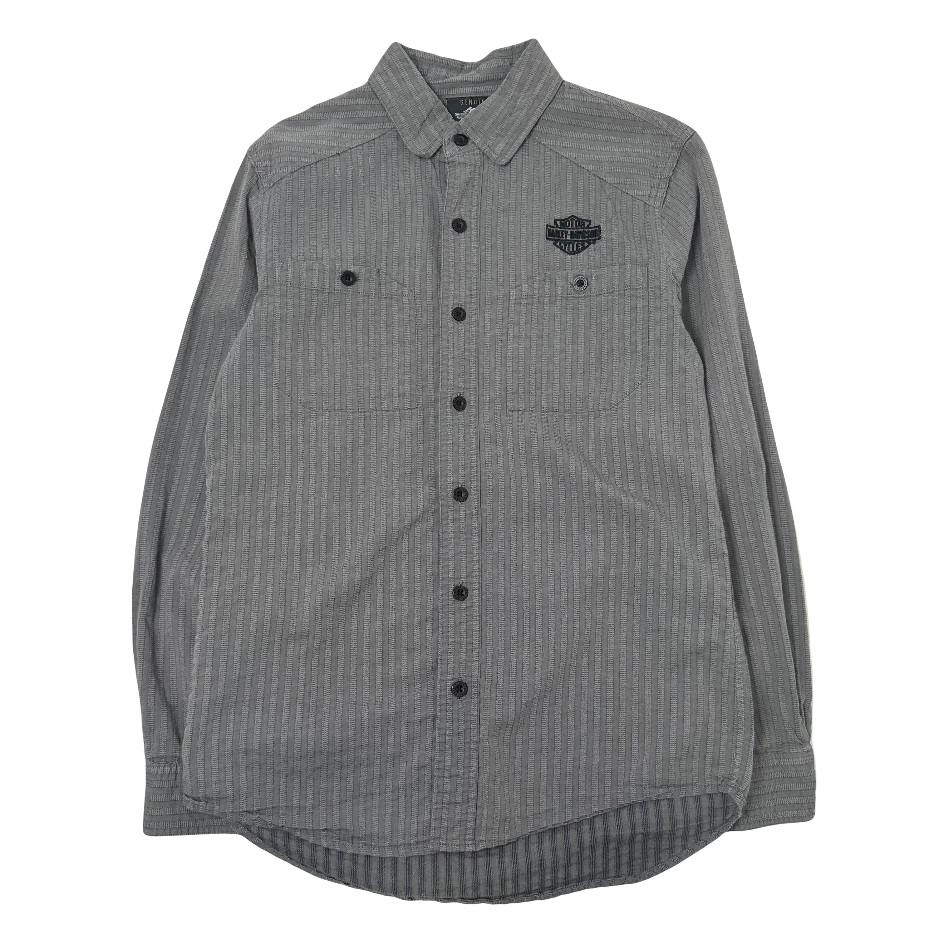 Harley Davidson Striped Button Up Shirt S