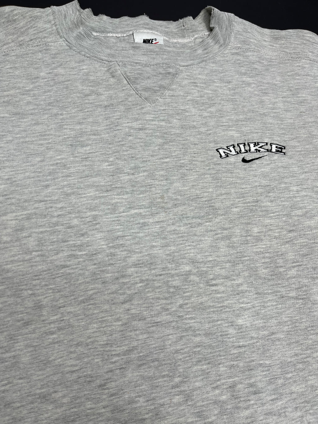 90s Nike Grey Spellout Crewneck L