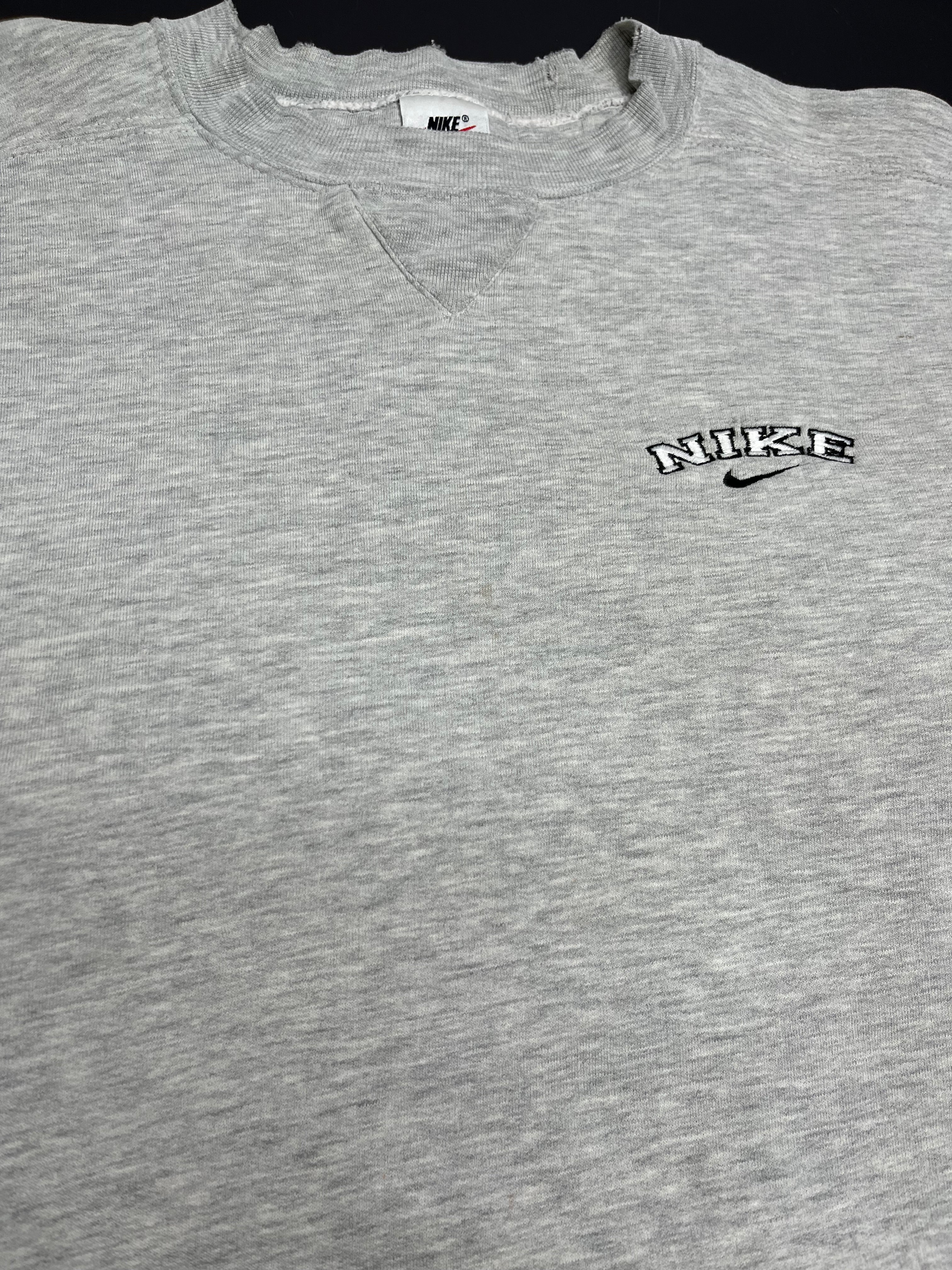 90s Nike Grey Spellout Crewneck L