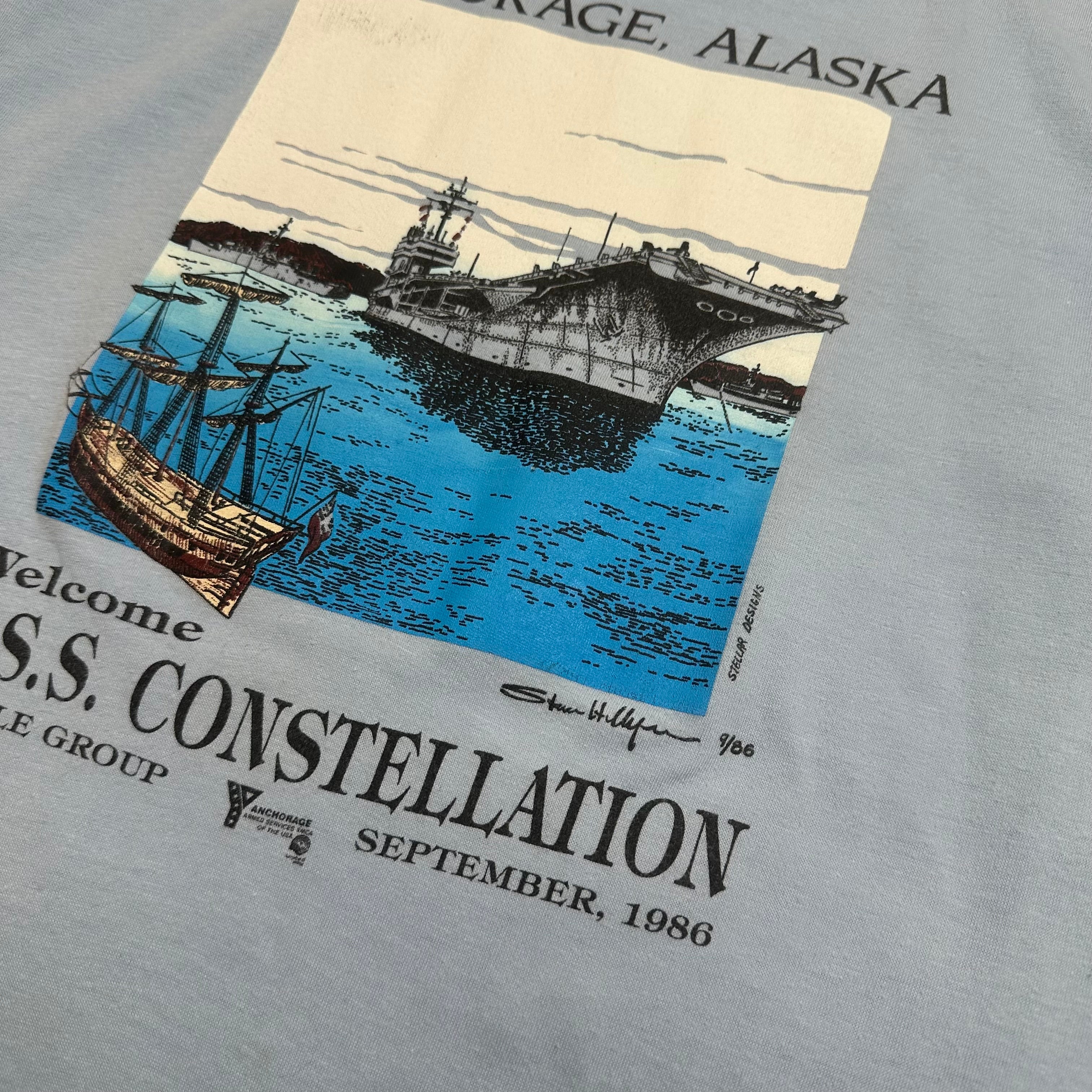 1986 Anchorage Alaska U.S.S. Constellation Tee XL