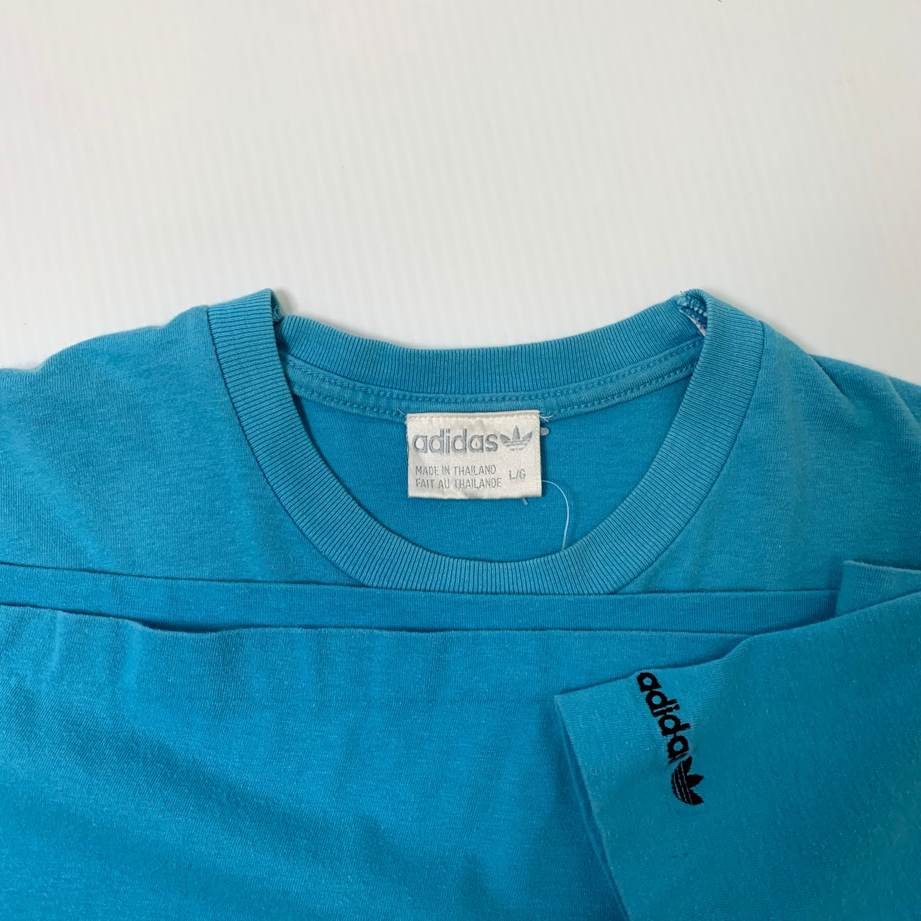 80s Adidas Geometric Graphic Tee L