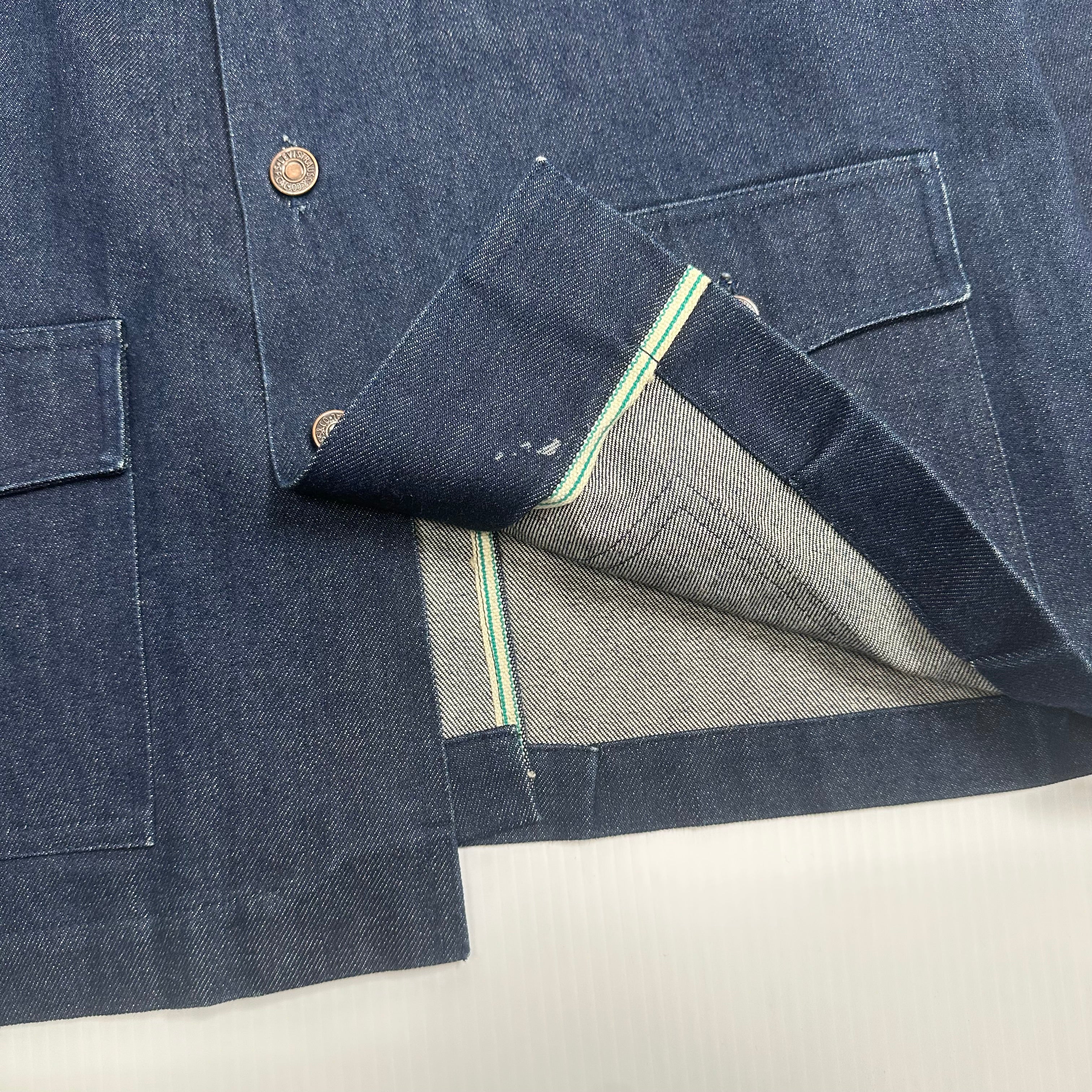 Vintage Levi's Selvedge Dark Wash Denim Chore Coat L