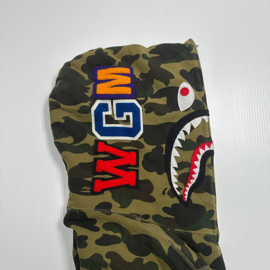 BAPE A Bathing Ape Shark Camo Zip Hoodie XL