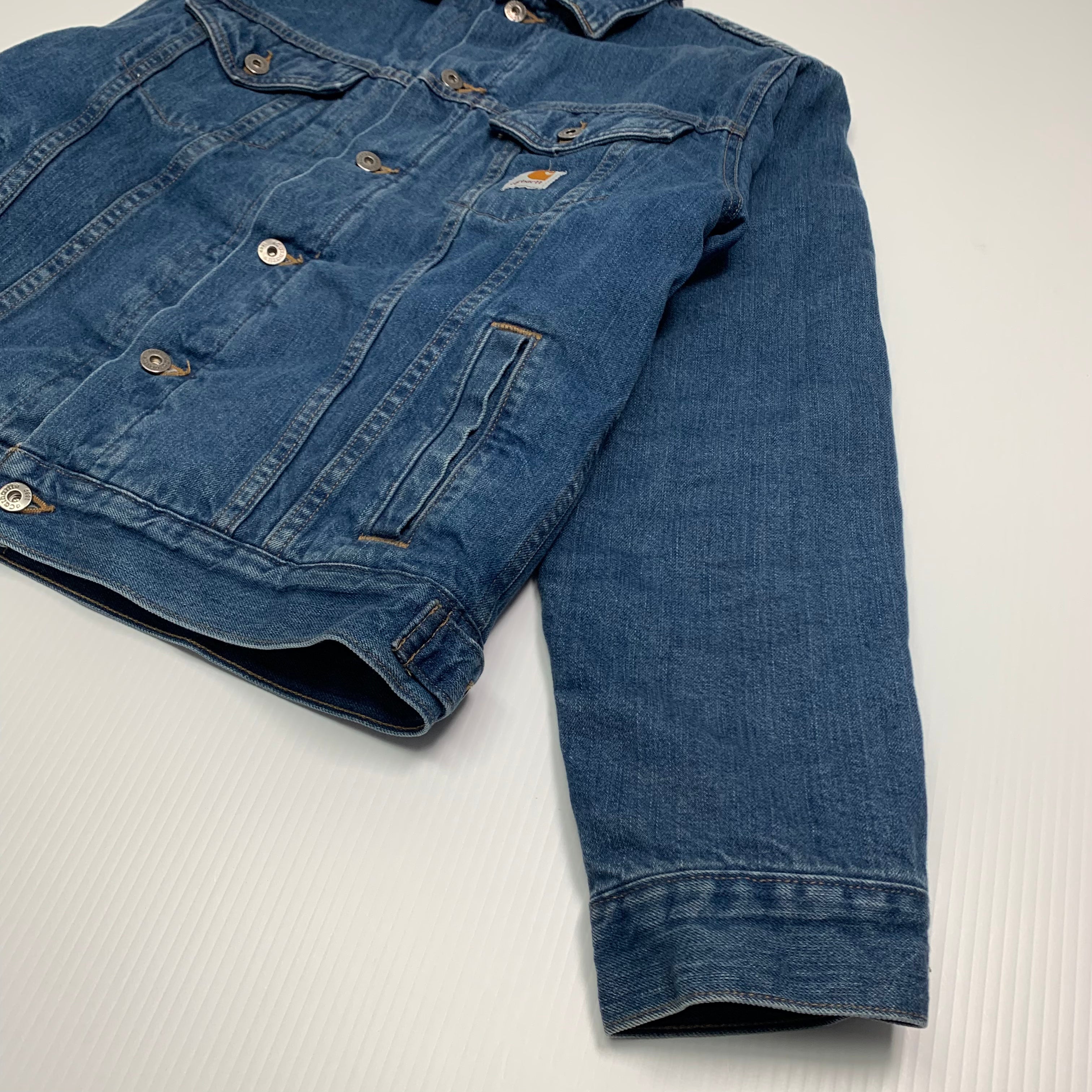 Carhartt Denim Sherpa Lined Trucker Jacket M