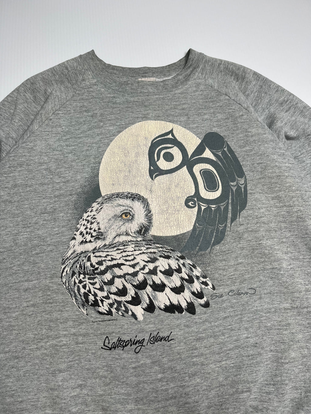 Vintage Saltspring Island Owl Crewneck XL