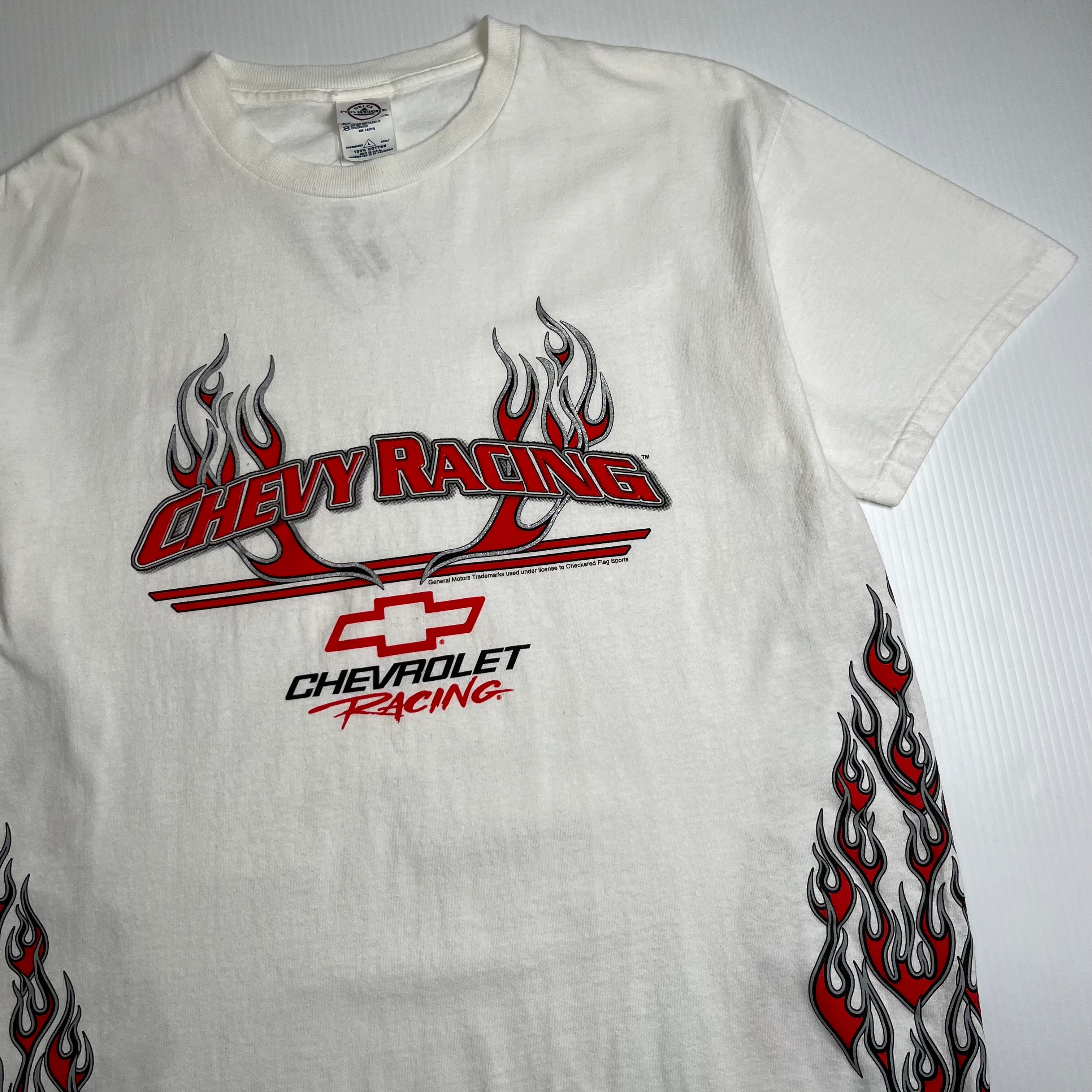 Vintage Chevy Racing Flames Graphic Tee L