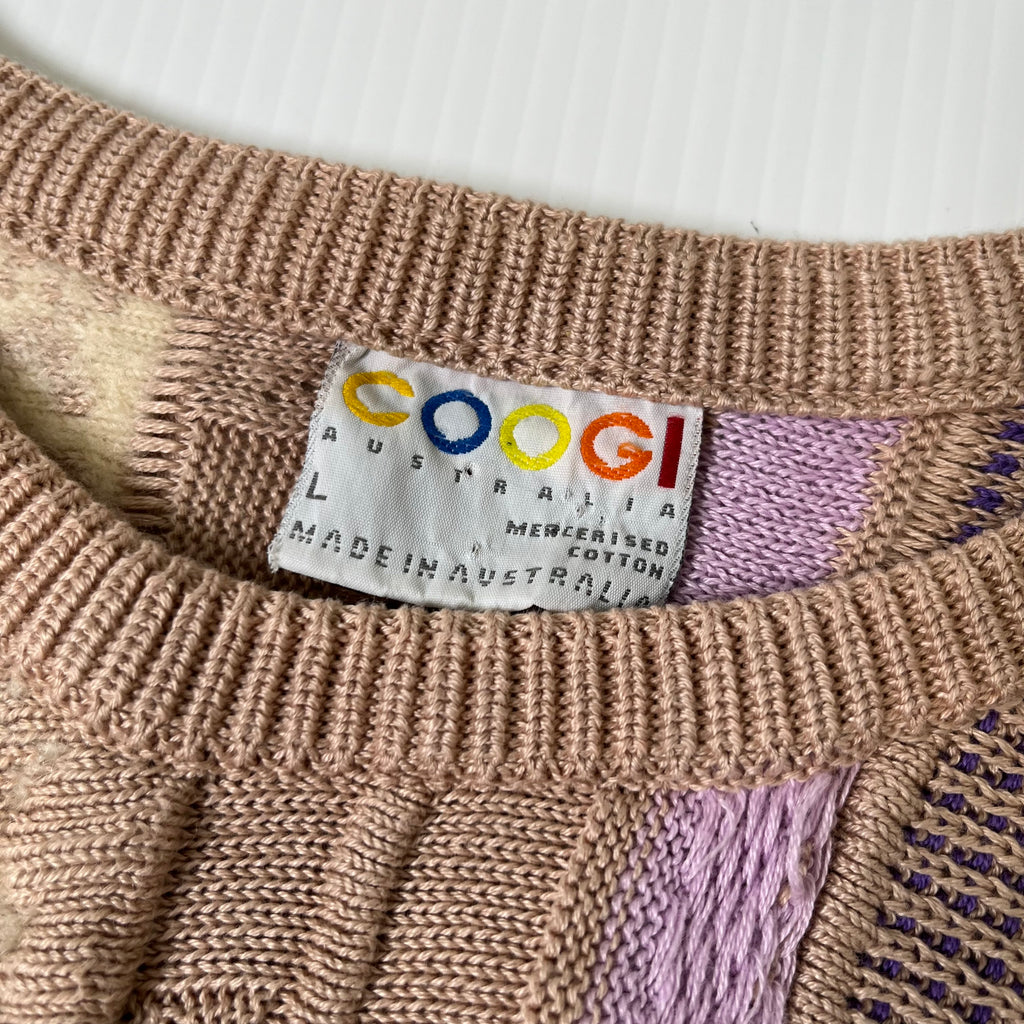 Vintage Coogi Australia 3D Pattern Knit Sweater L