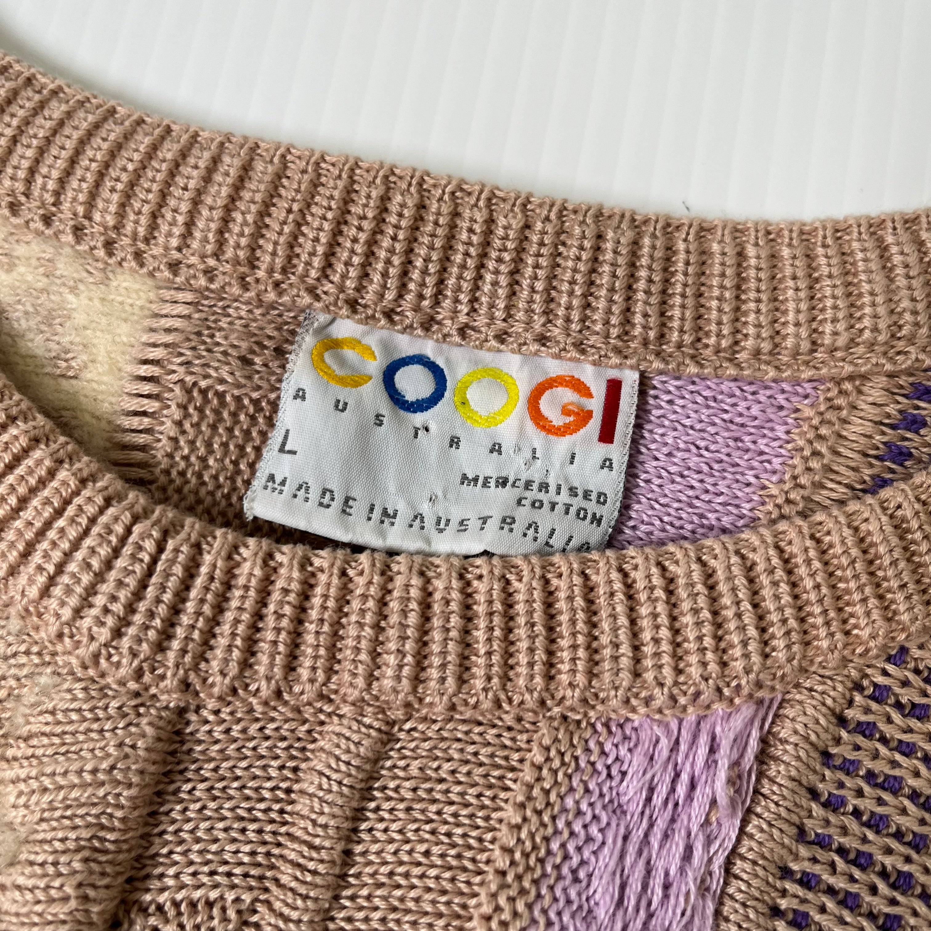 Vintage Coogi Australia 3D Pattern Knit Sweater L